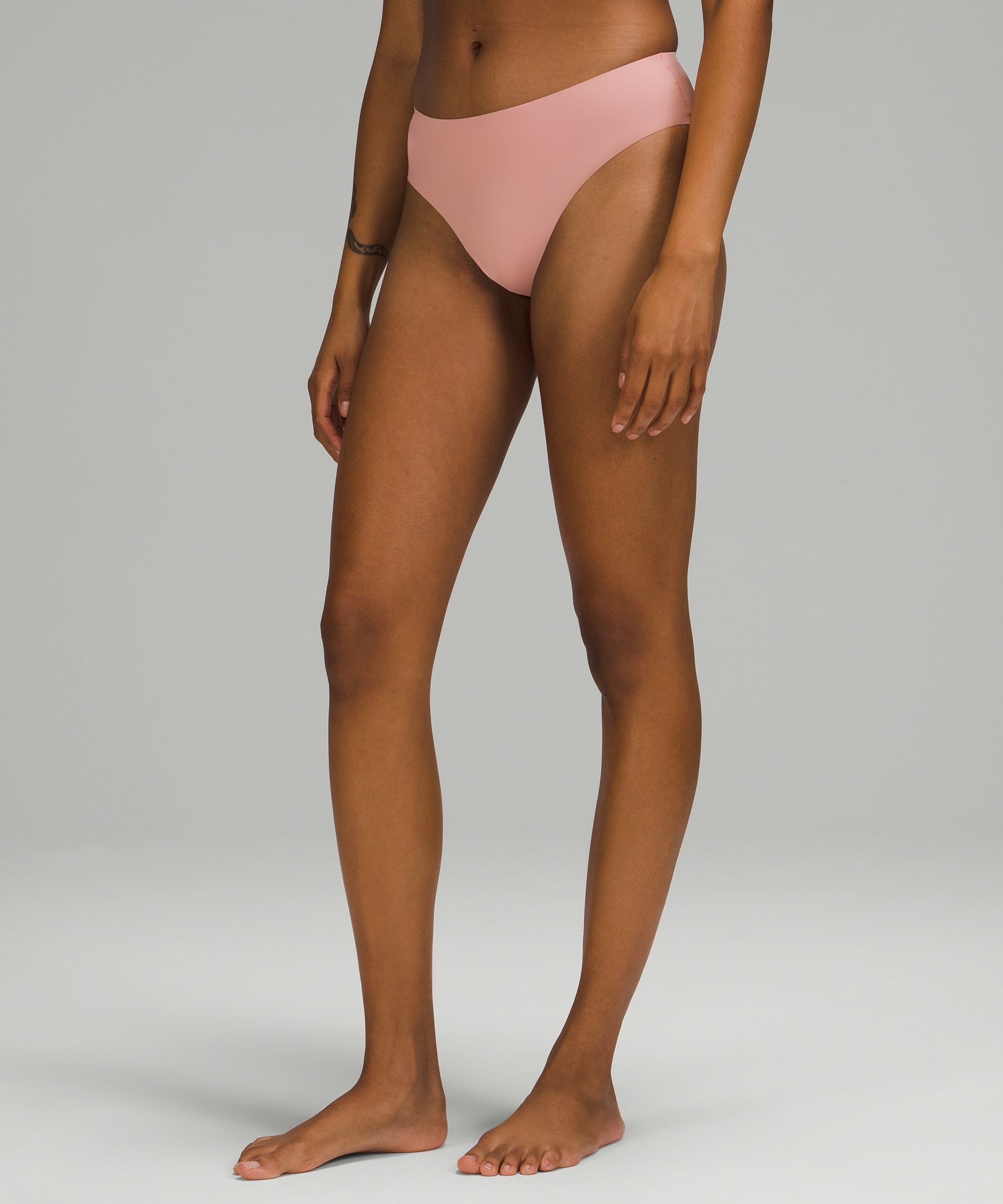 Lululemon Invisiwear Mid-rise Cheeky Bikini Underwear In Pink Puff