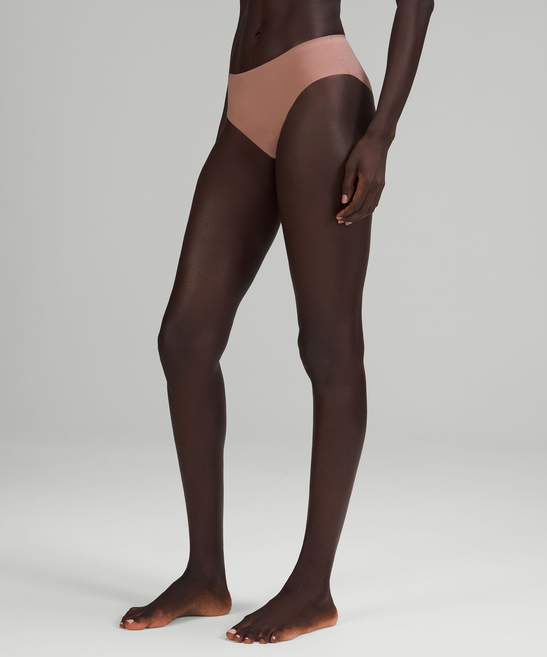 Lululemon Invisiwear Mid-rise Thong Underwear In Twilight Rose