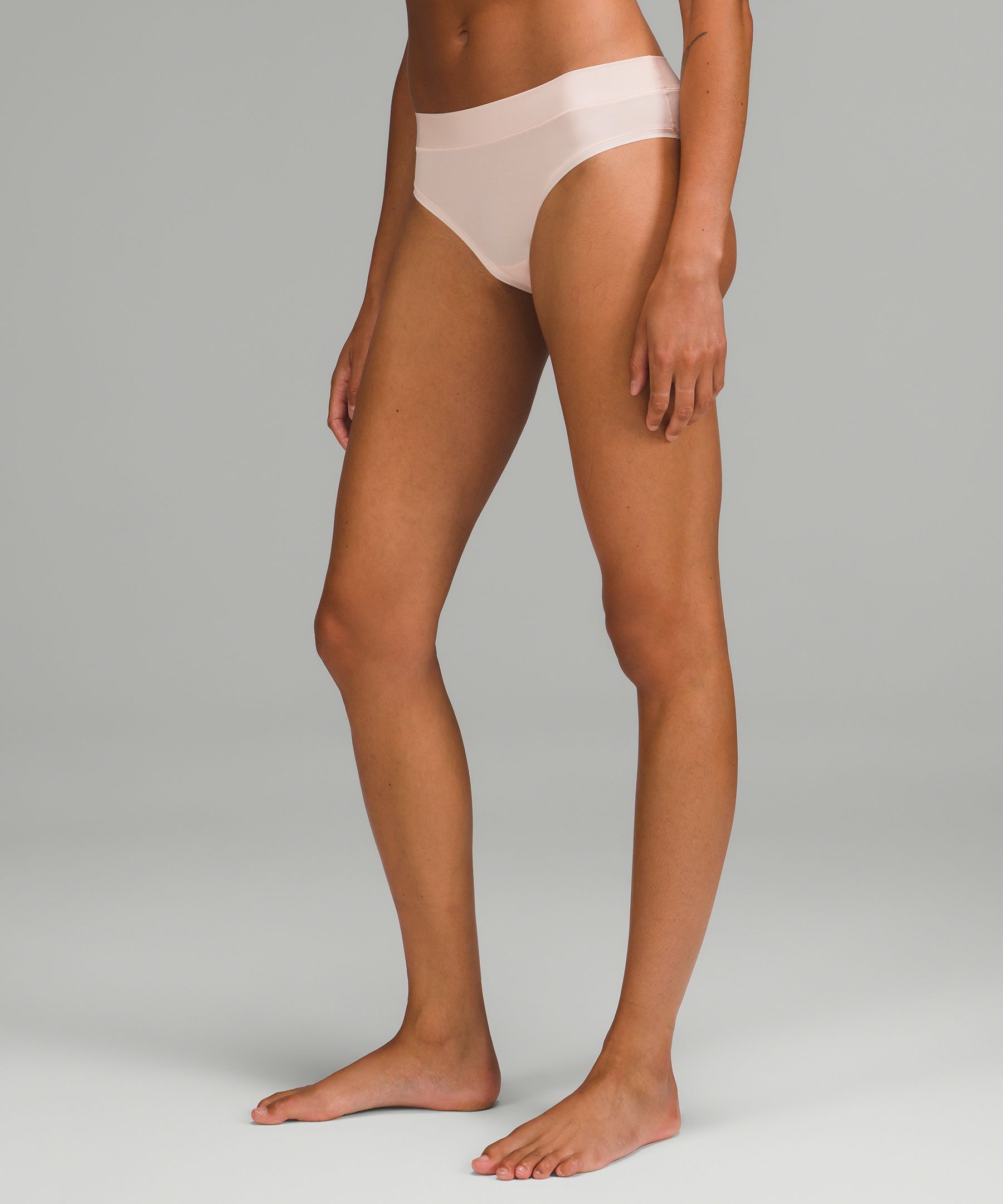 Lululemon Underease Mid-rise Cheeky Bikini Underwear In Butter Pink