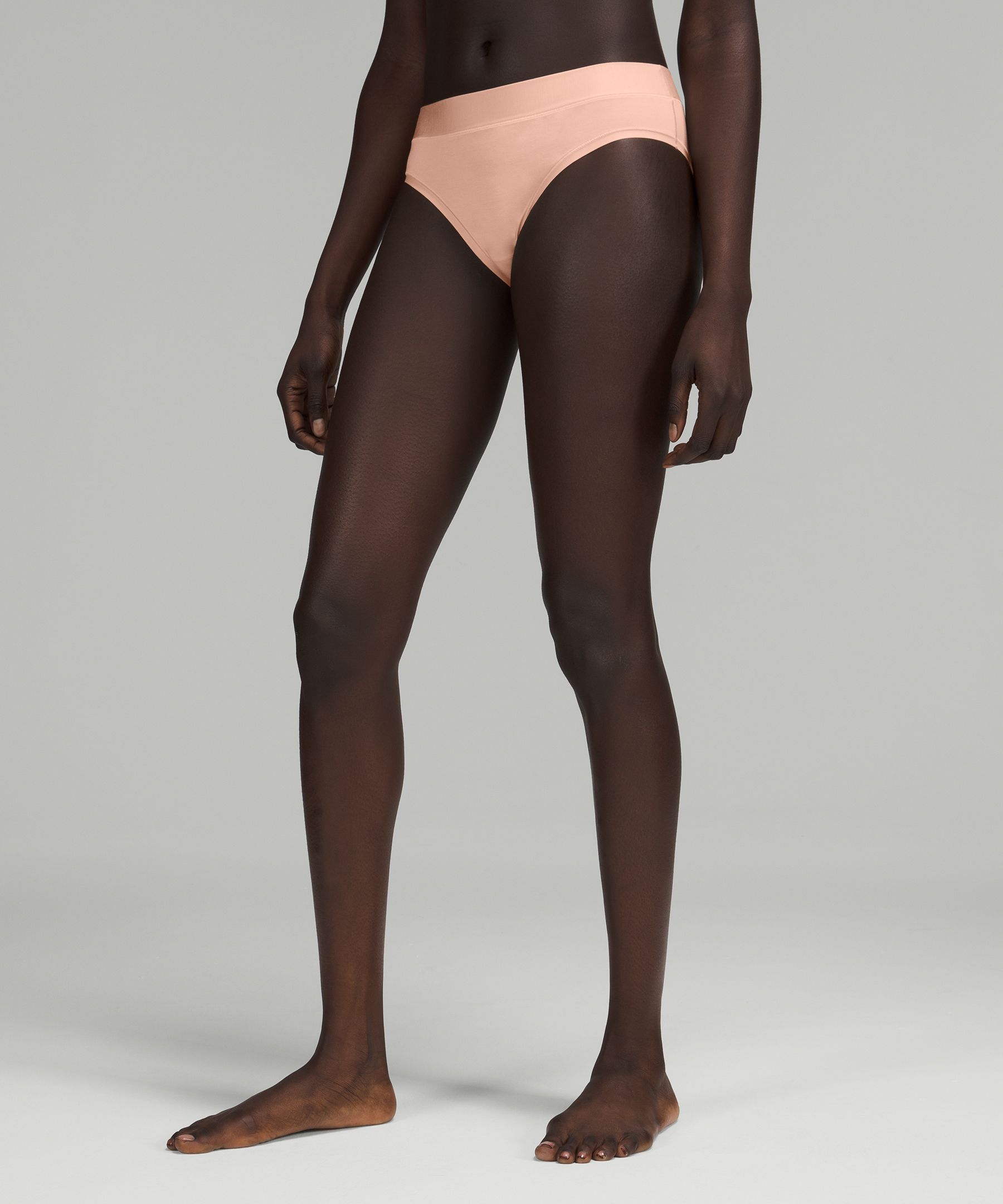 Lululemon Underease Mid-rise Cheeky Bikini Underwear In Misty Shell