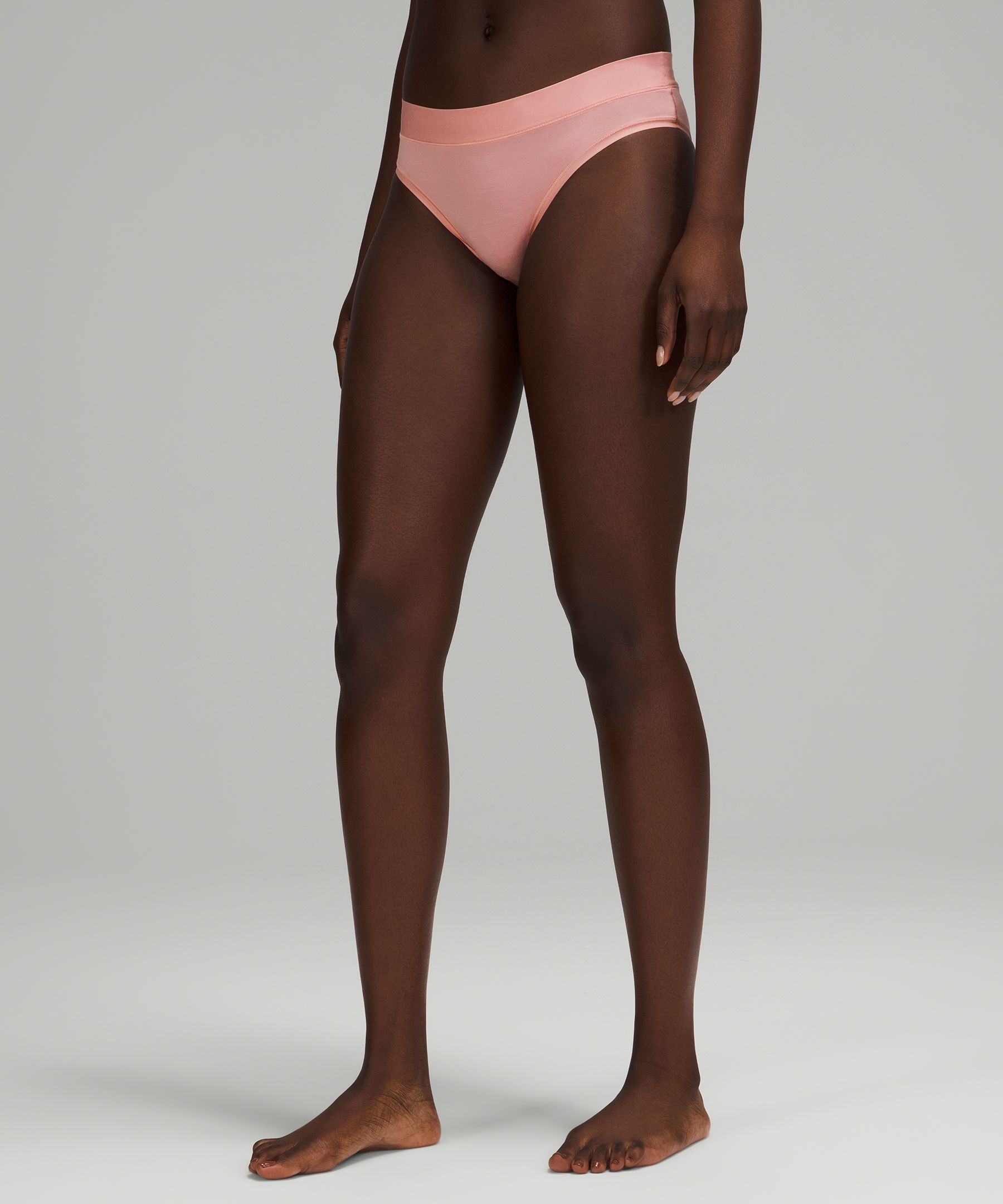 Lululemon Underease Mid-rise Cheeky Bikini Underwear In Pink Puff