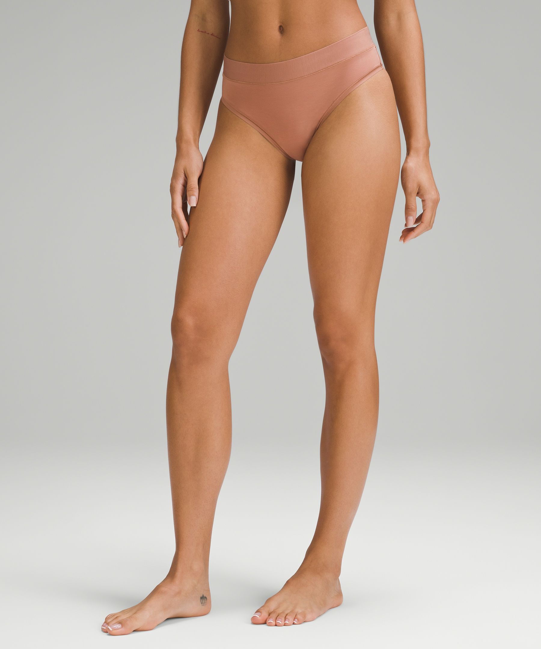 Tanga Briefs with Very High Leg Lulu - Ribbed Plain Pink - Decathlon