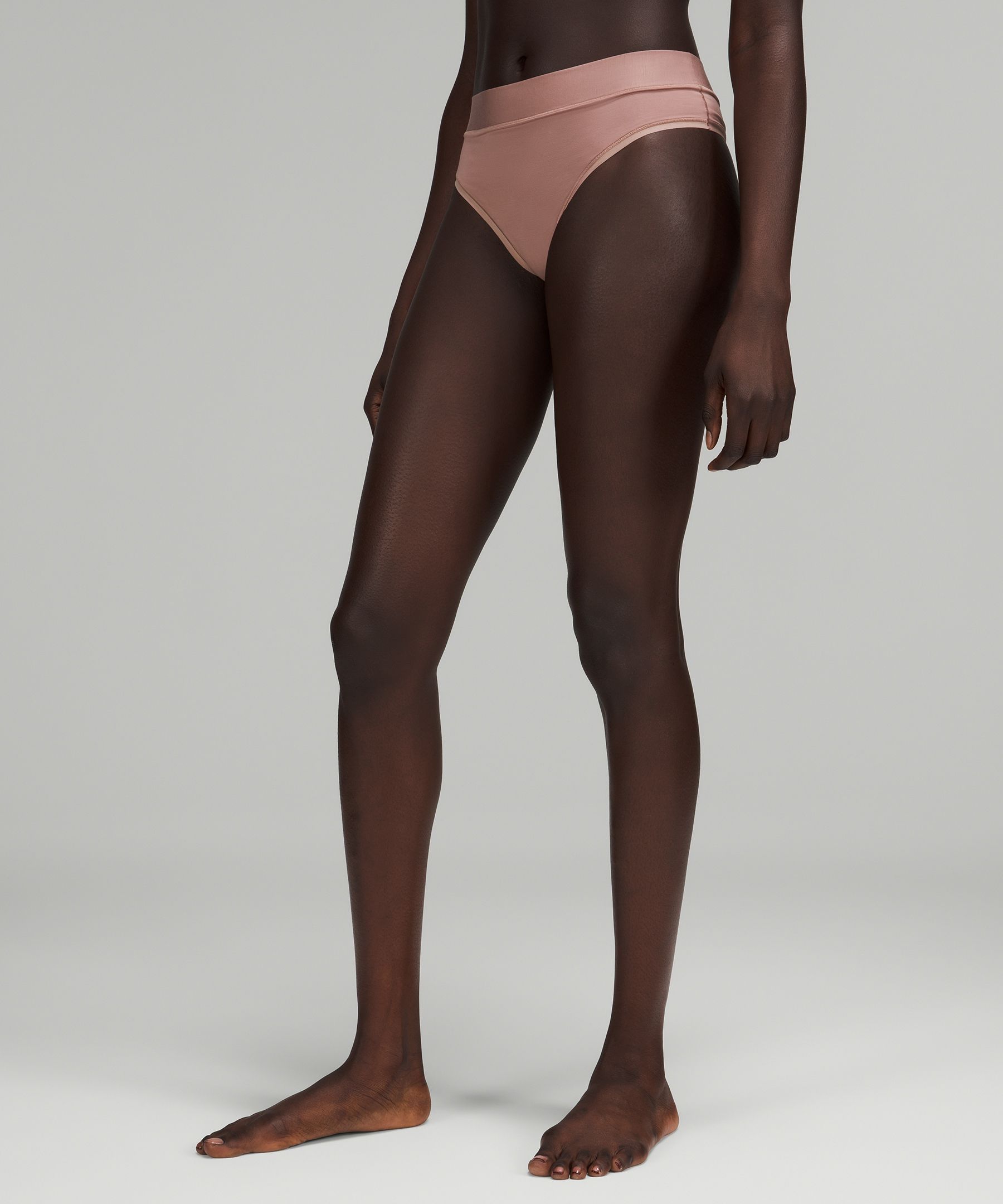 Tanga Briefs with Very High Leg Lulu - Ribbed Plain Pink - Decathlon