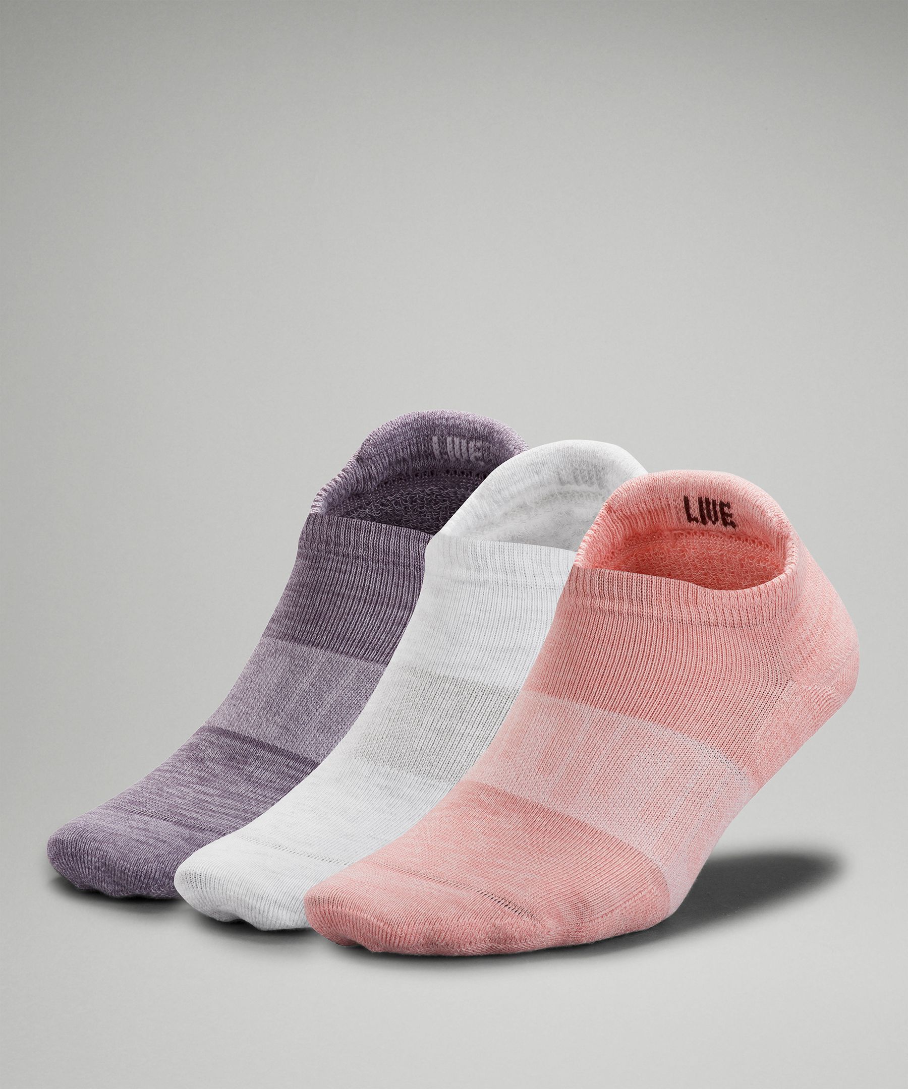 Lululemon Daily Stride Low-ankle Socks 3 Pack In Pink Puff/white/dusky Lavender