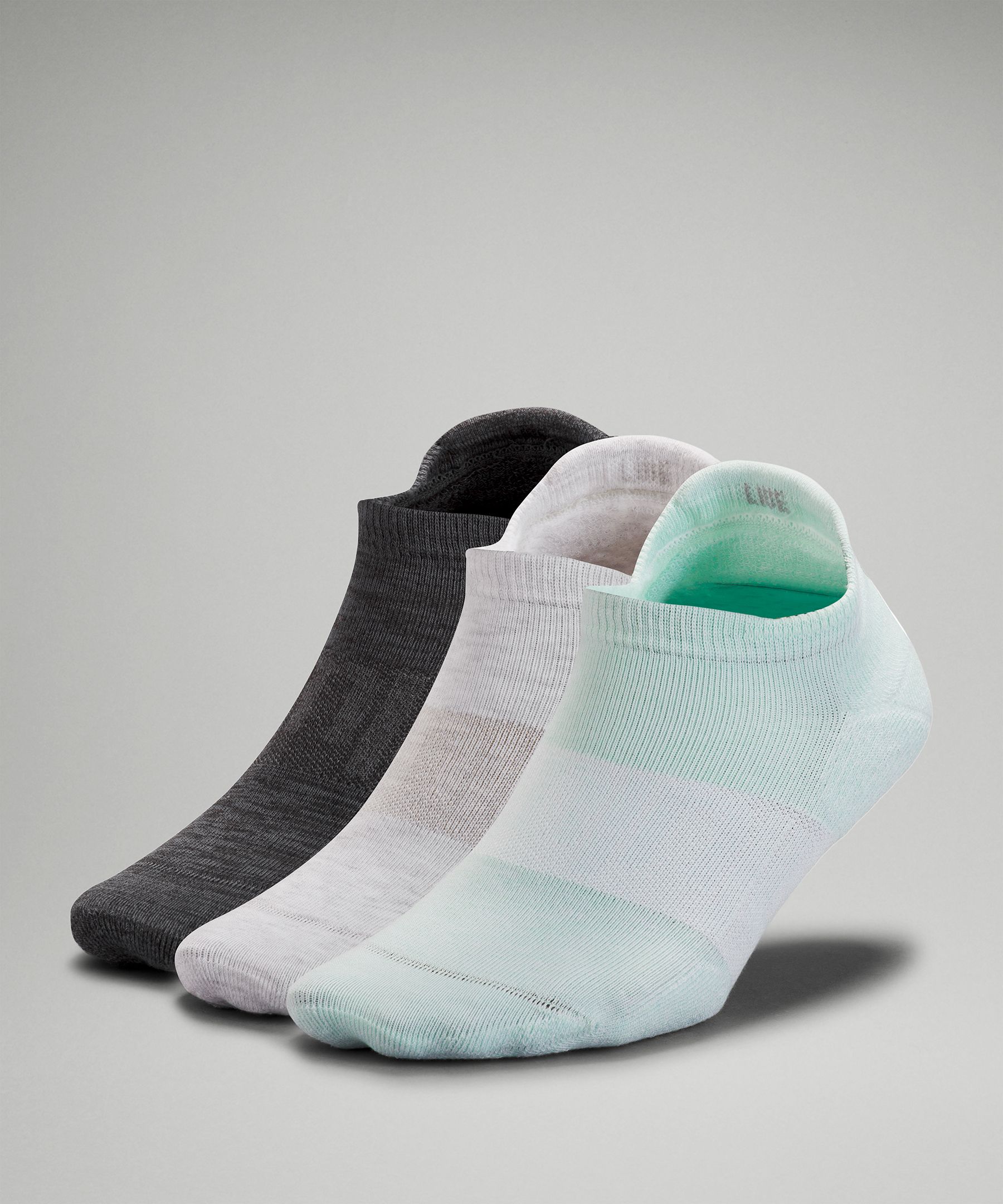 Lululemon Daily Stride Low-ankle Socks 3 Pack In Delicate Mint/white/heather Grey