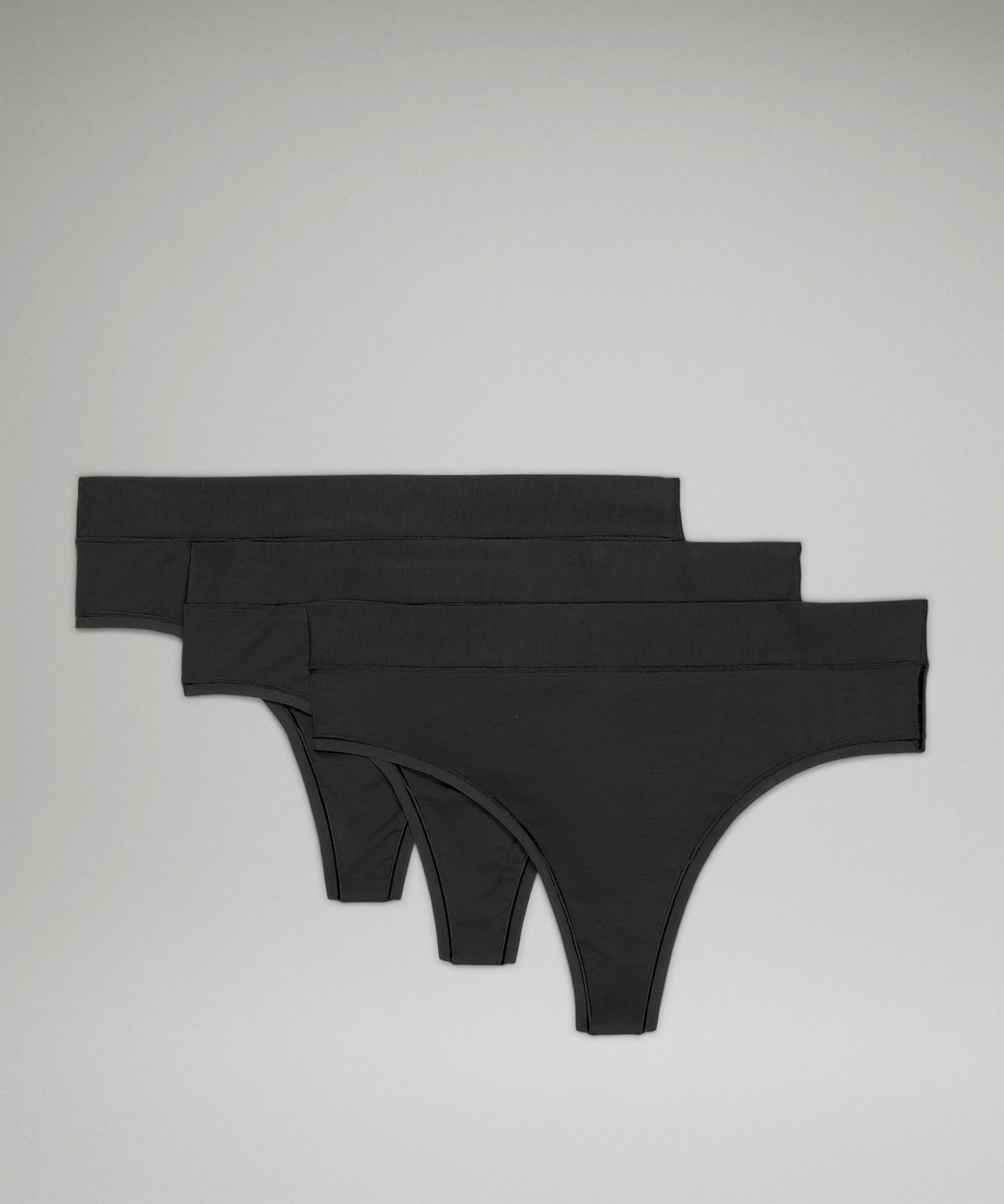 Lululemon Underease High-rise Thong Underwear 3 Pack In Black