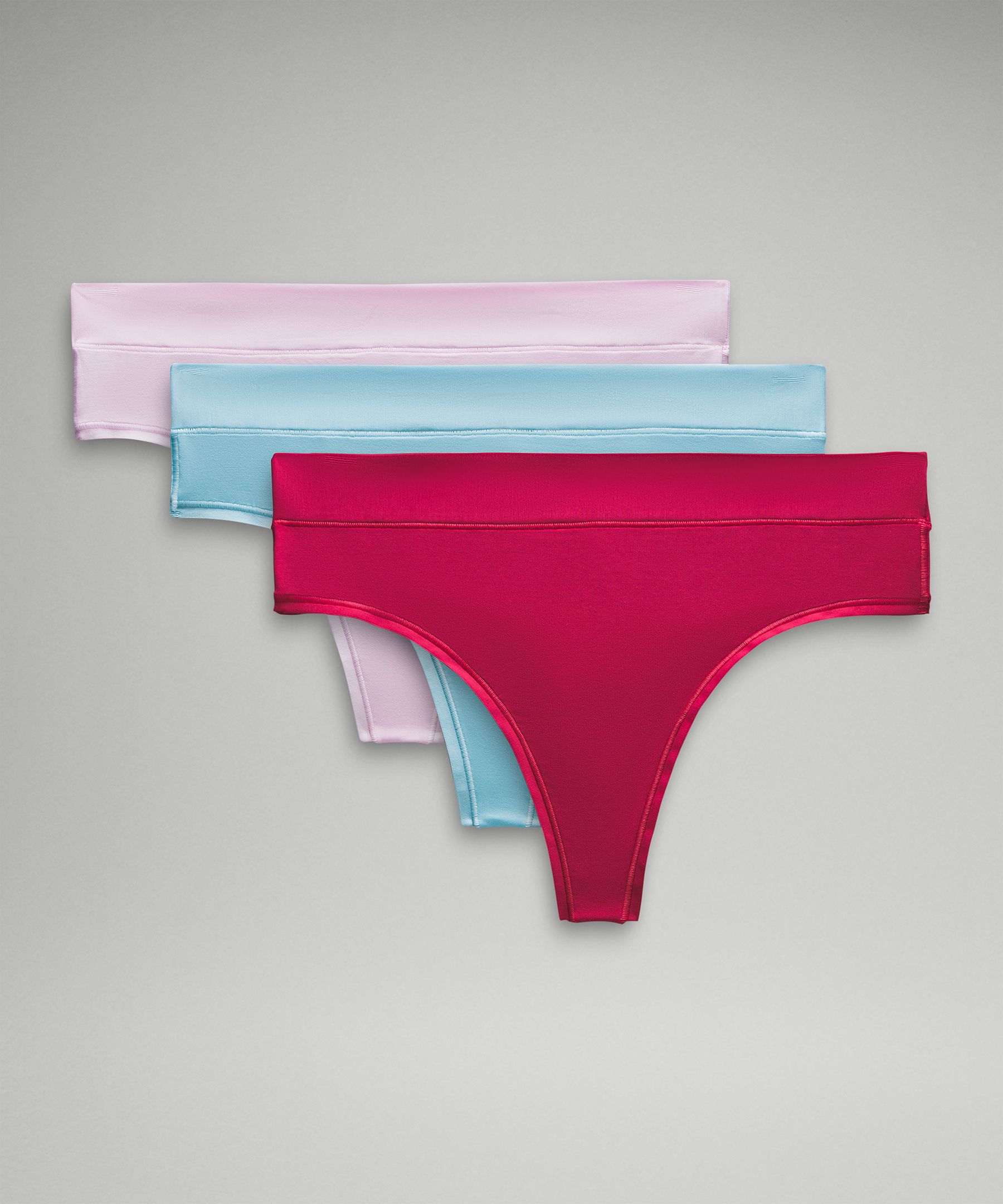 UnderEase Mid-Rise Bikini Underwear 3 Pack, Gull Grey/Pink Peony/Cayenne
