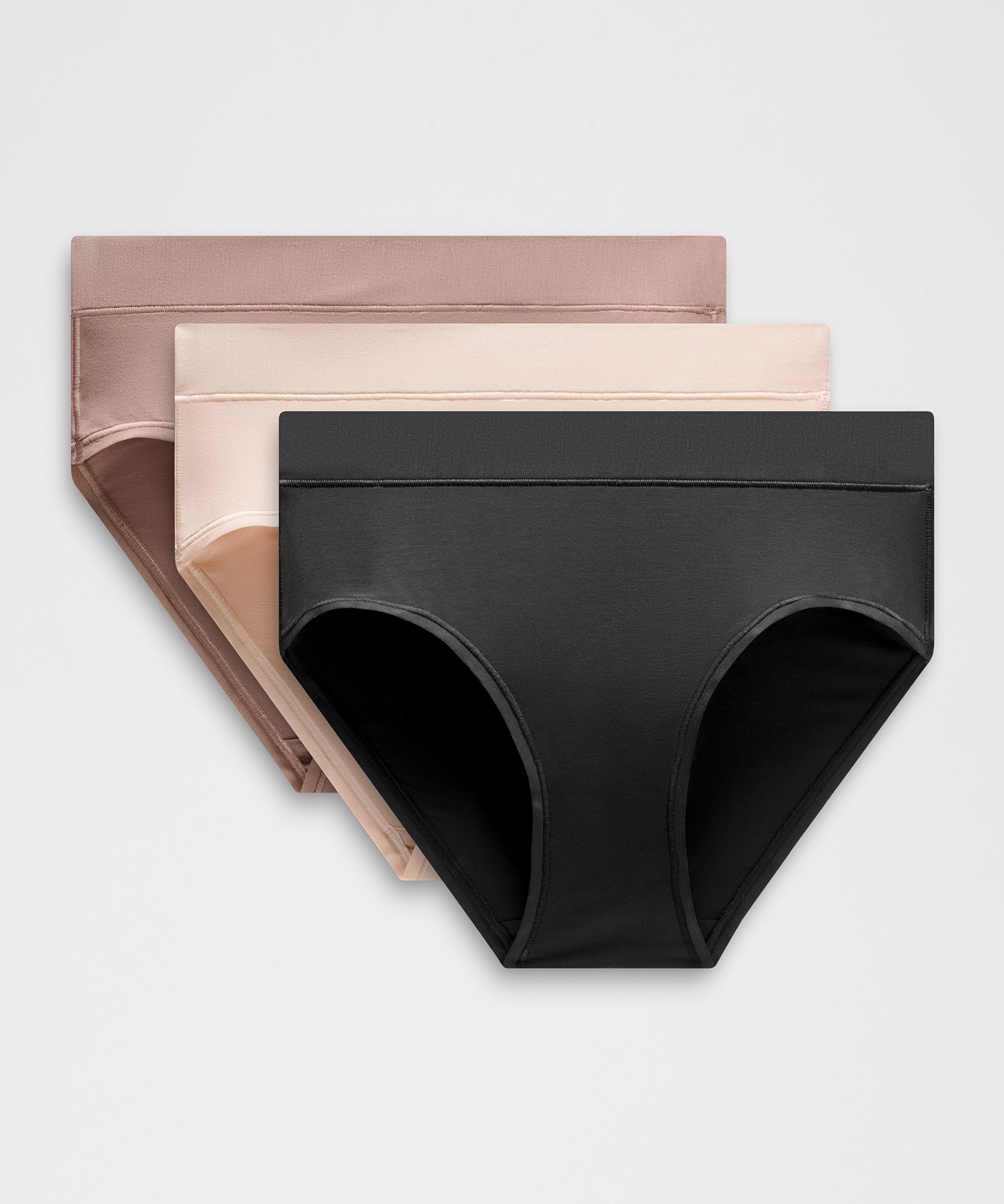 lululemon – Women’s UnderEase High-Rise Bikini Underwear 3 Pack – Color Black/Pink – Size Small