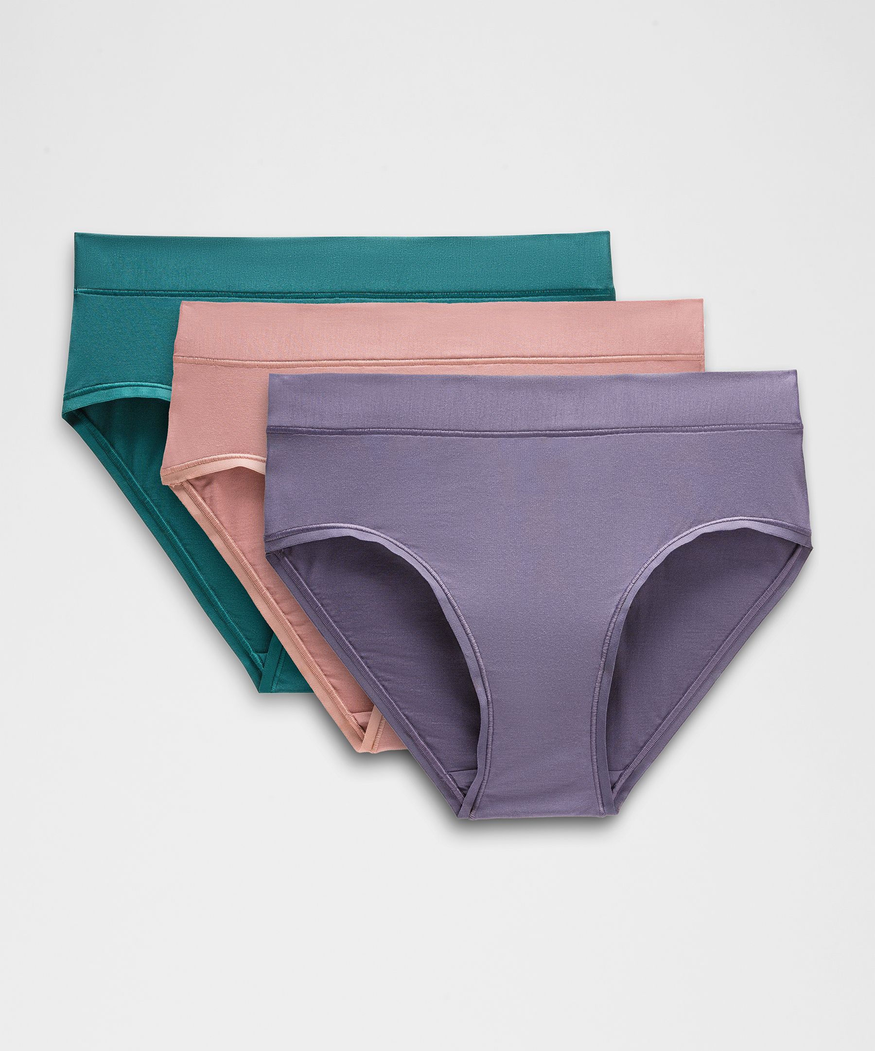 UnderEase High-Rise Bikini Underwear 3 Pack - Purple