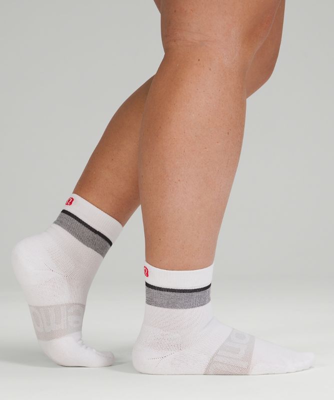 Women's Daily Stride Mid-Crew Sock 3 Pack Stripe lululemon *Wordmark
