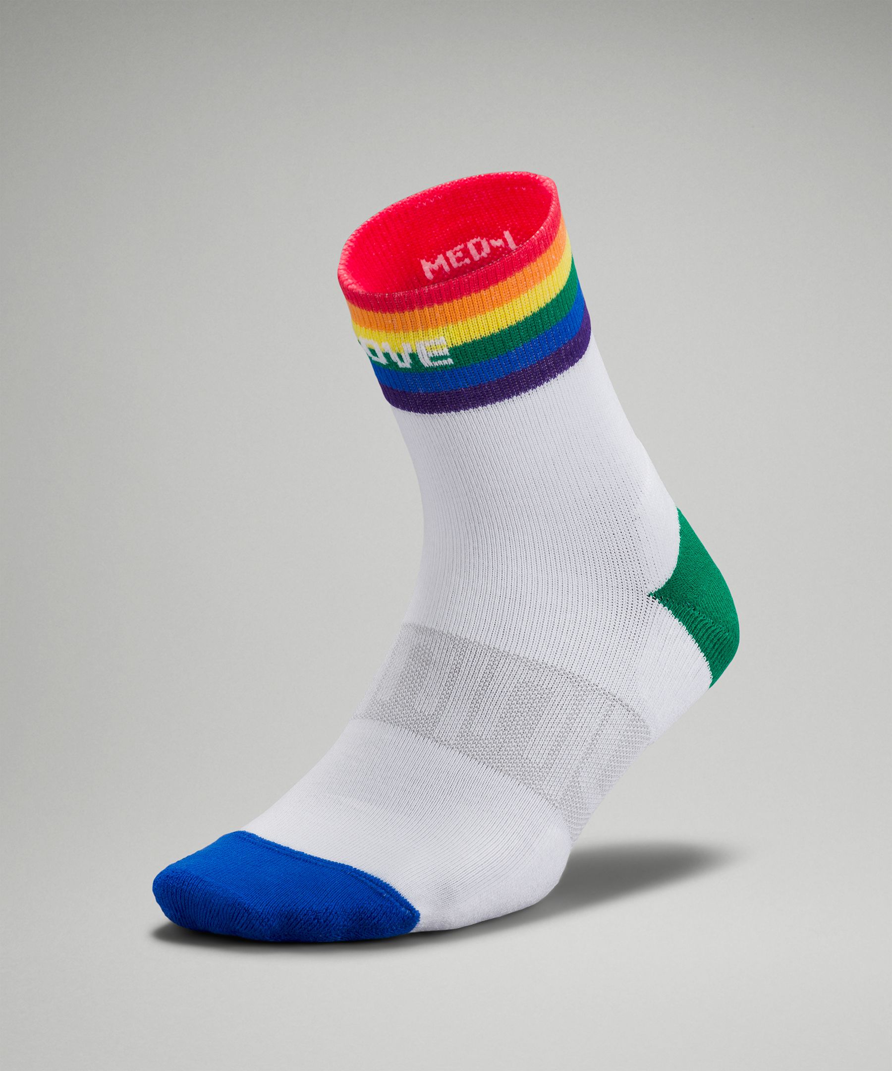 Women's Daily Stride Mid-Crew Socks Rainbow *Wordmark