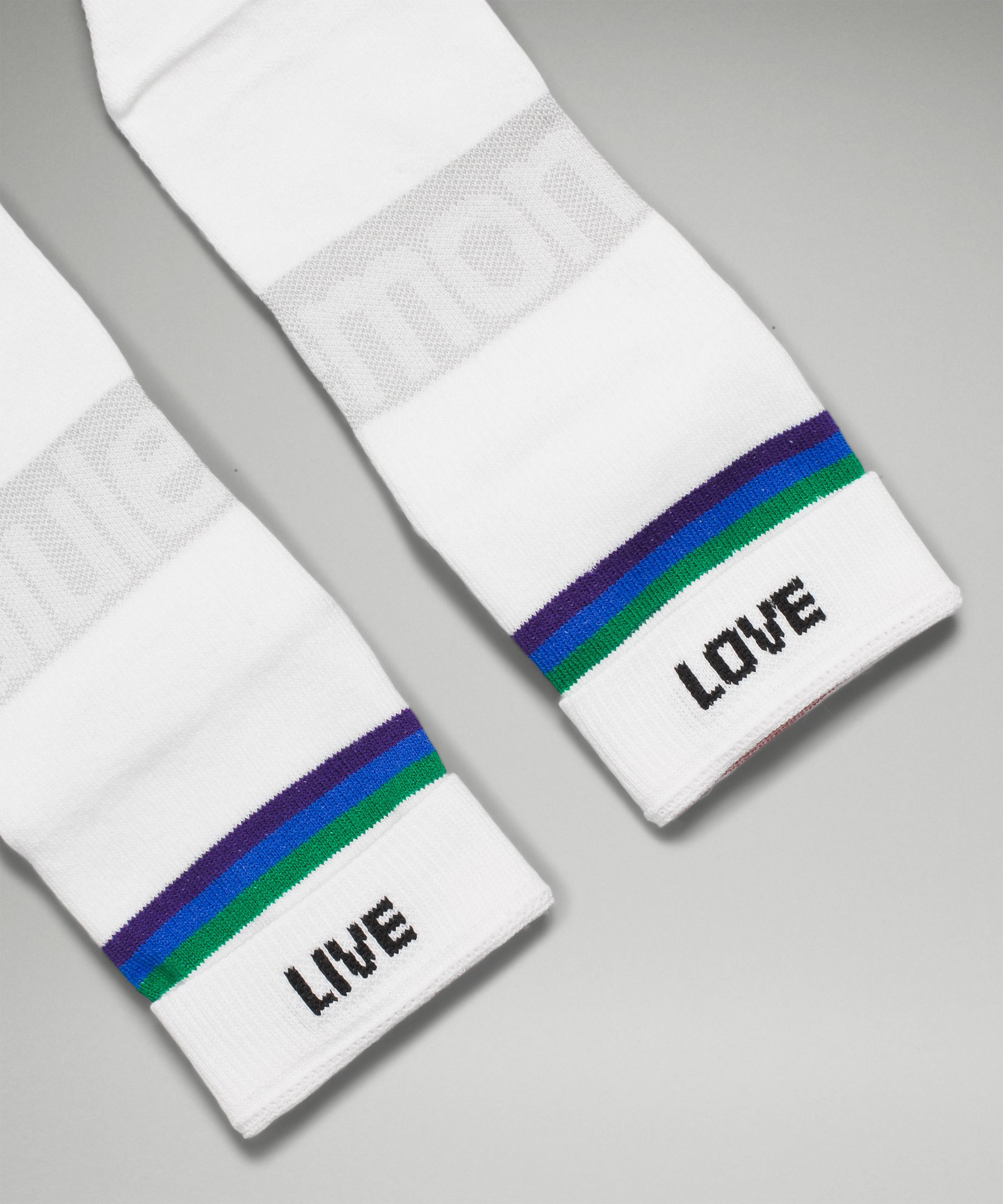 Shop Lululemon Daily Stride Mid-crew Socks Stripe  Wordmark