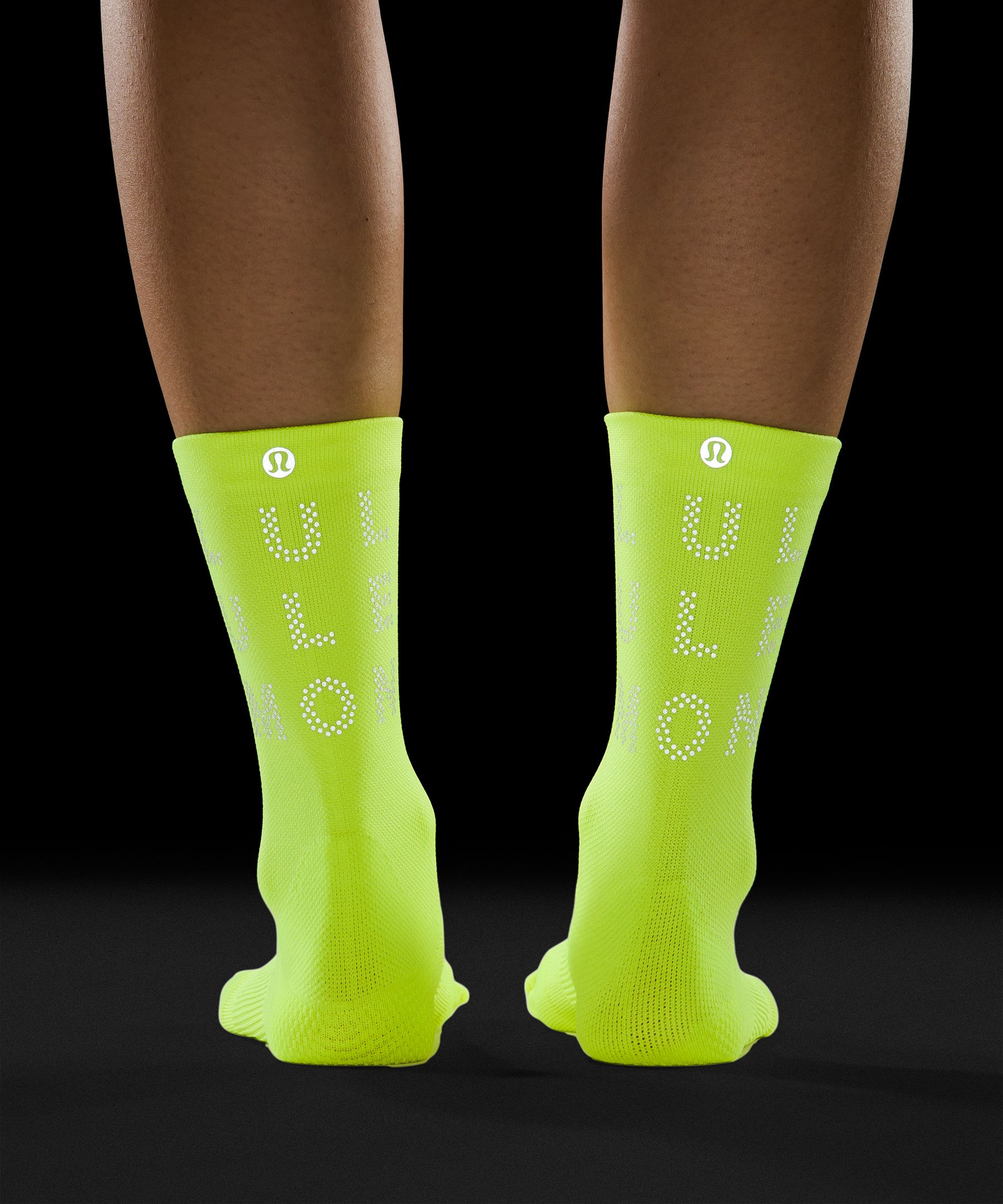 Women's Power Stride Crew Socks *Reflective Wordmark