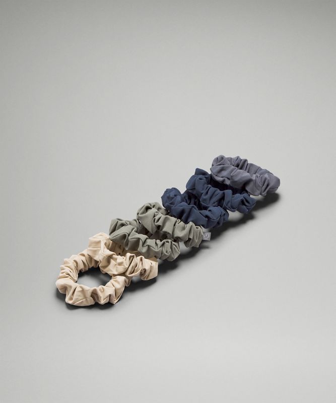  - Uplifting Hair Scrunchies 7 Pack - Color Grey Blue