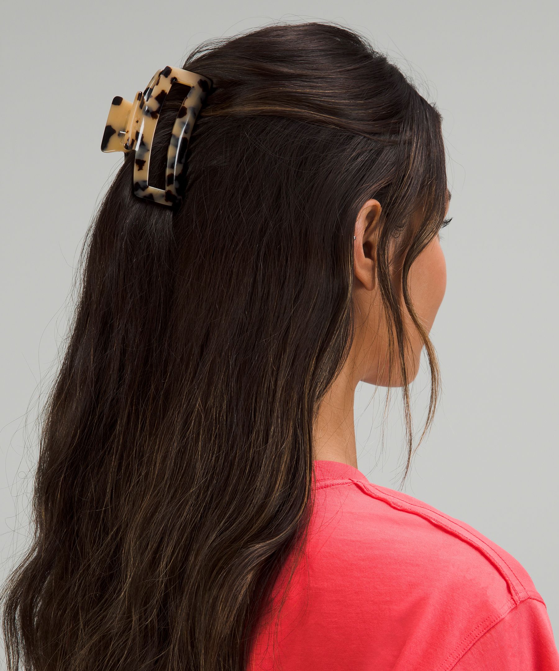 Shop Lululemon Large Claw Hair Clip In Golden Sand/black