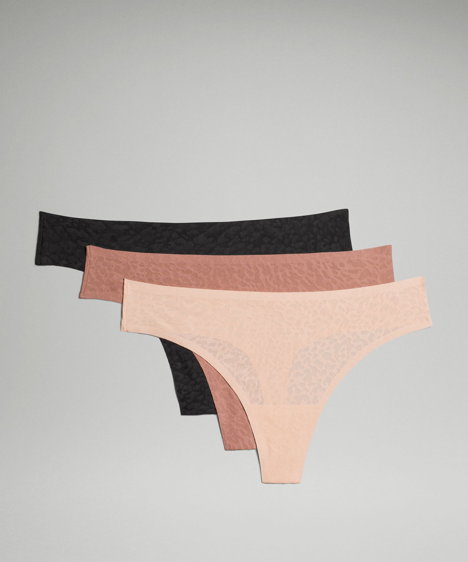 Lululemon Invisiwear Mid-rise Thong Underwear Performance Lace 3 Pack