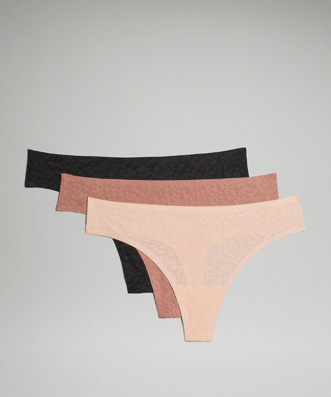 InvisiWear Mid-Rise Lace Thong Underwear *3 Pack
