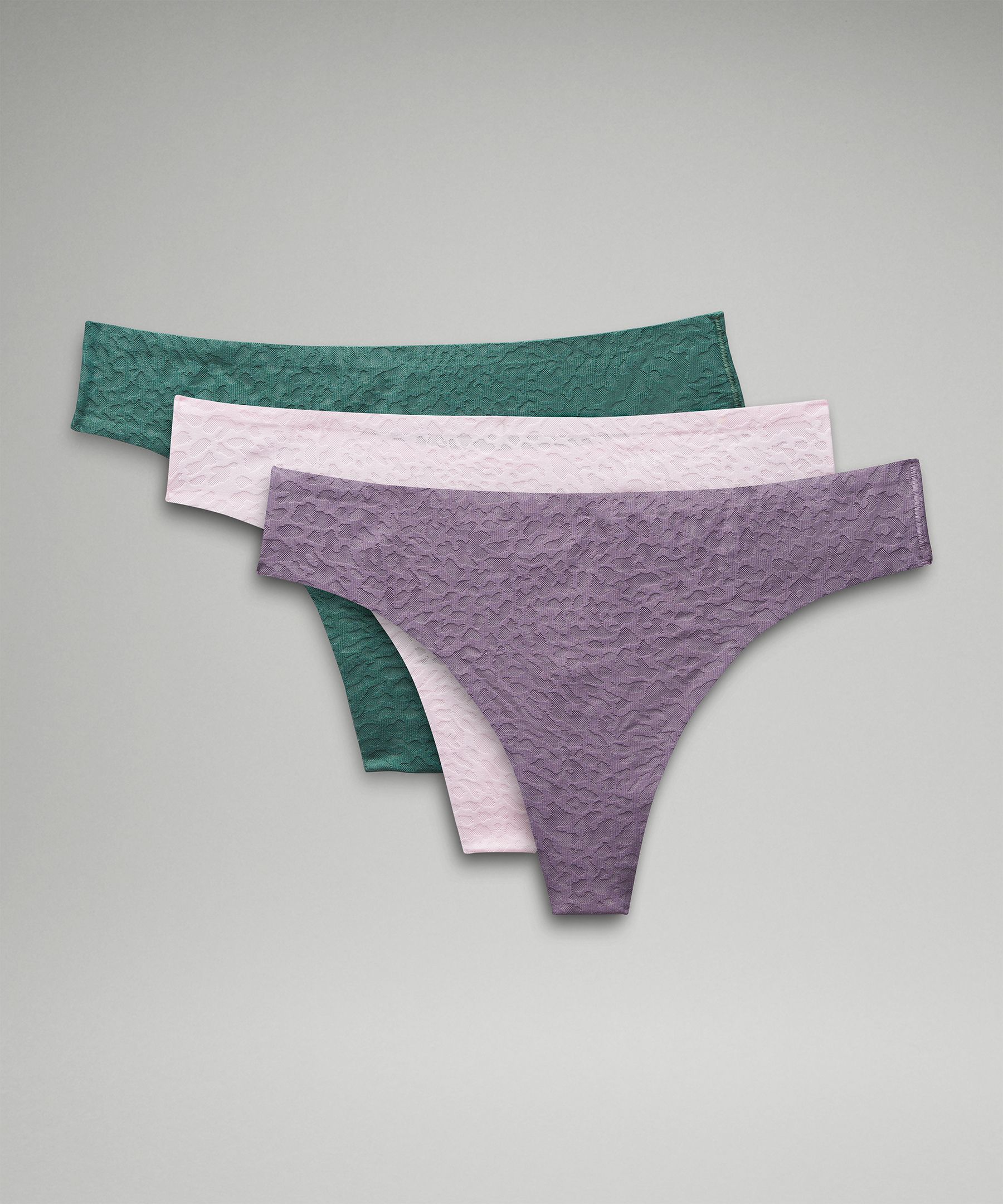 Lululemon Invisiwear Mid-rise Thong Underwear Performance Lace 3 Pack
