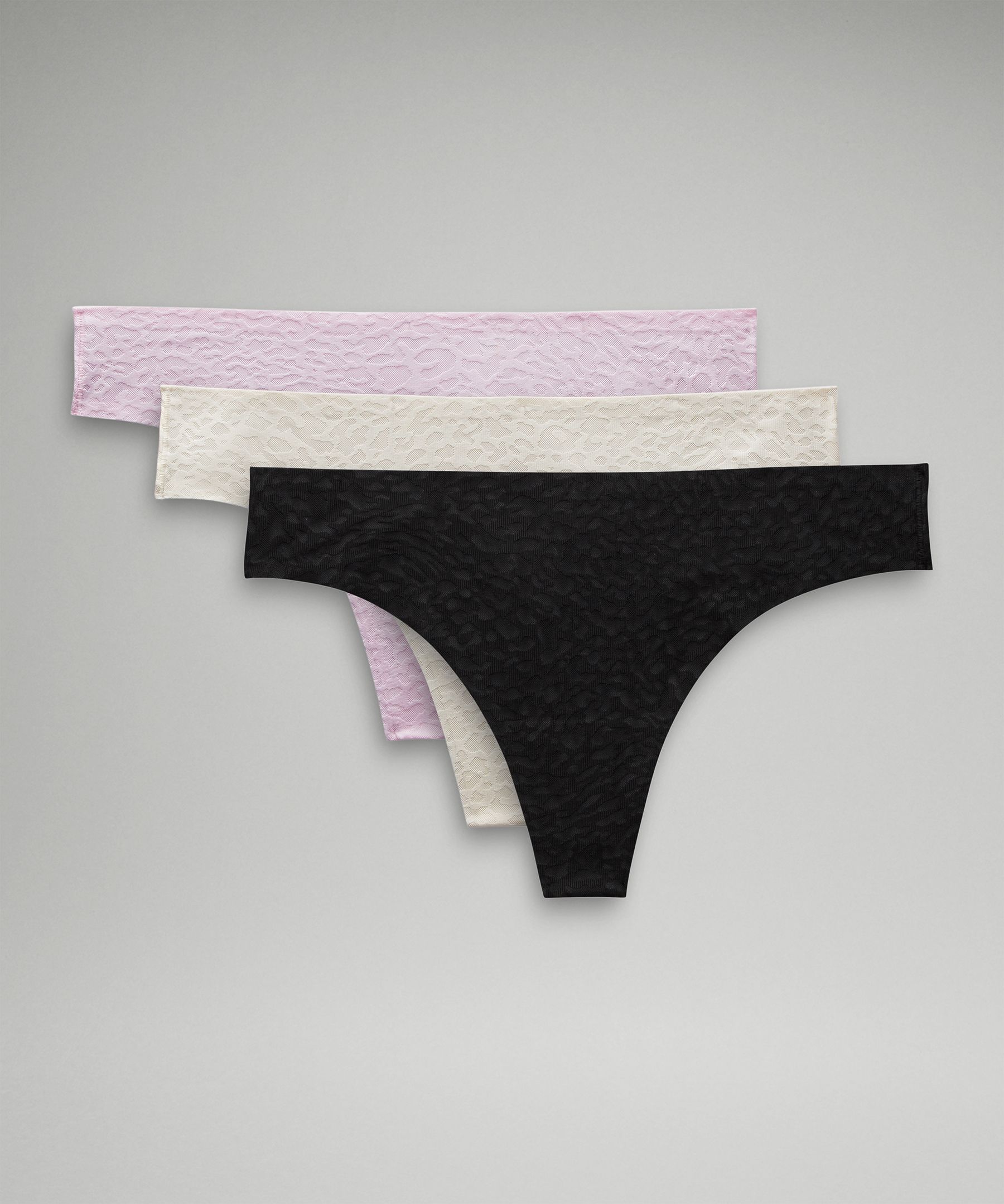 Lululemon InvisiWear MR Bikini 3 PACK Size S/P Blk Pink BLK/PIMI