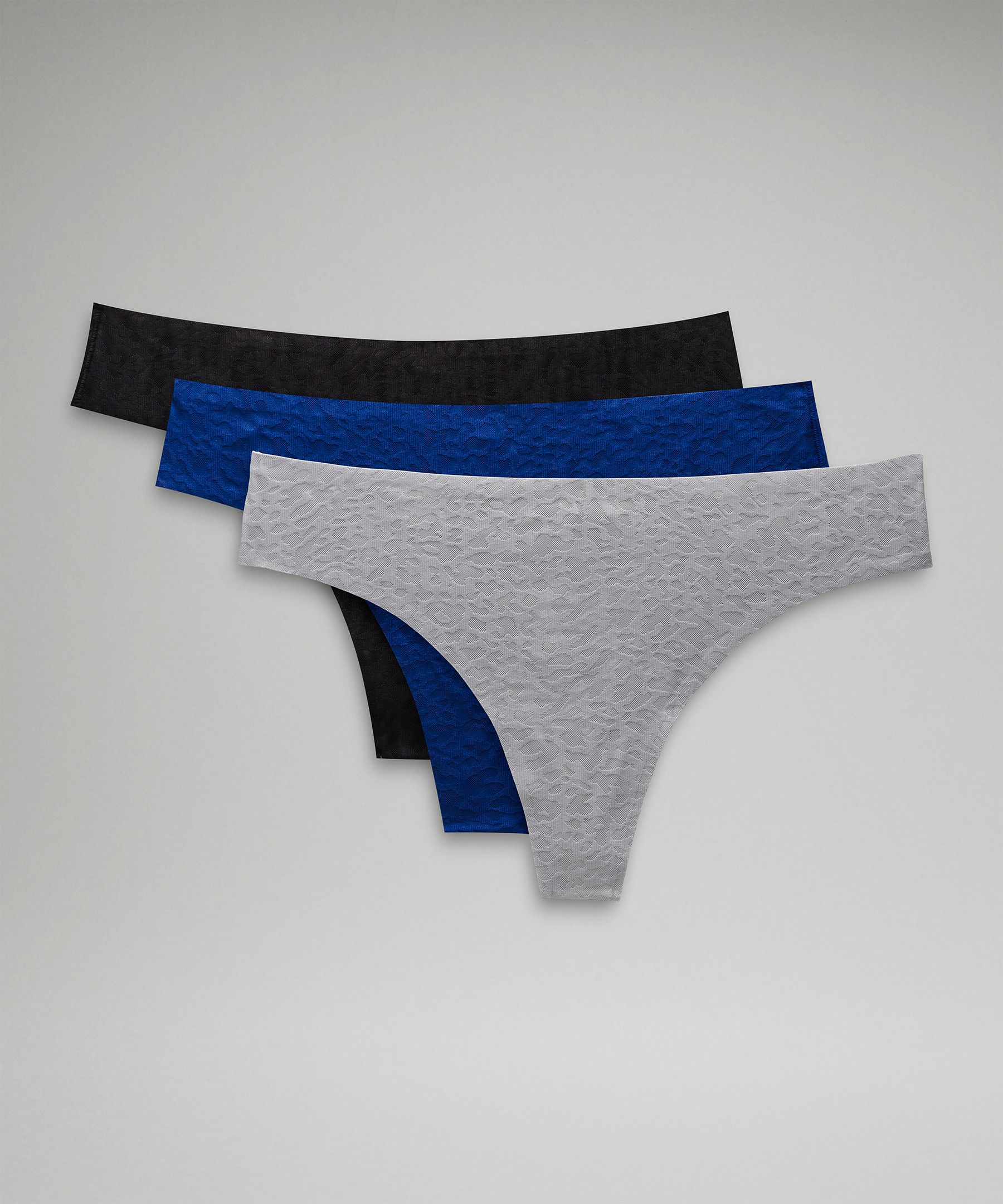 Lululemon InvisiWear Mid-Rise Thong Underwear 3 Pack - Gull Grey / Pink  Peony / Cayenne - lulu fanatics