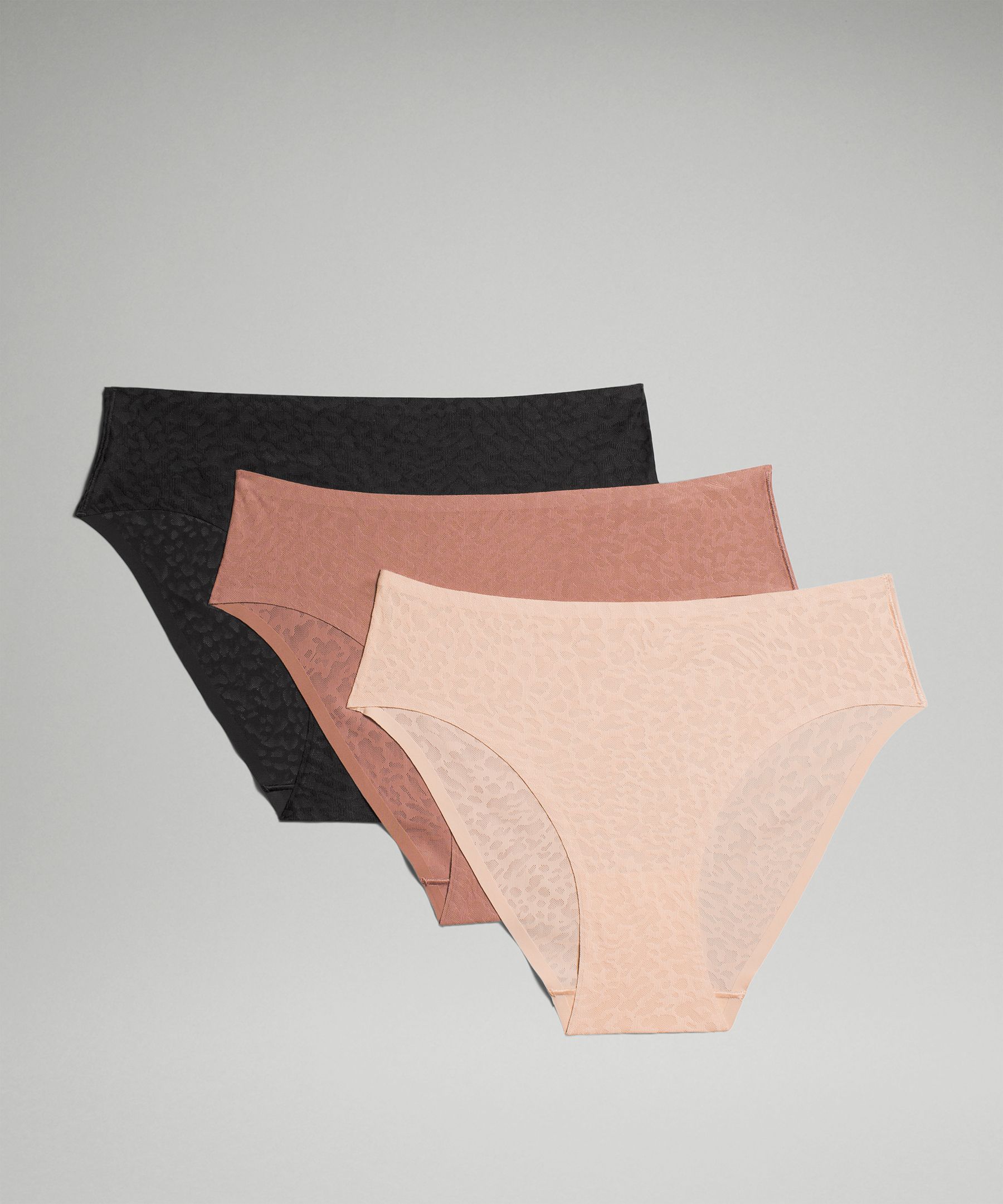 Lululemon Invisiwear Mid-rise Thong Underwear Performance Lace 3 Pack