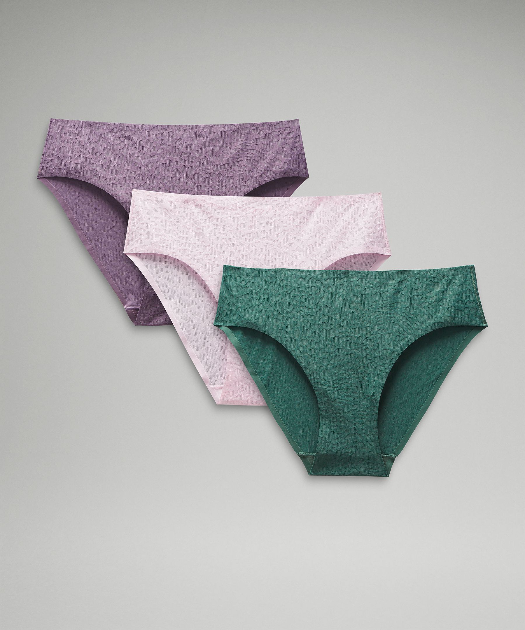 Lululemon Invisiwear Mid-rise Bikini Underwear Performance Lace 3 Pack