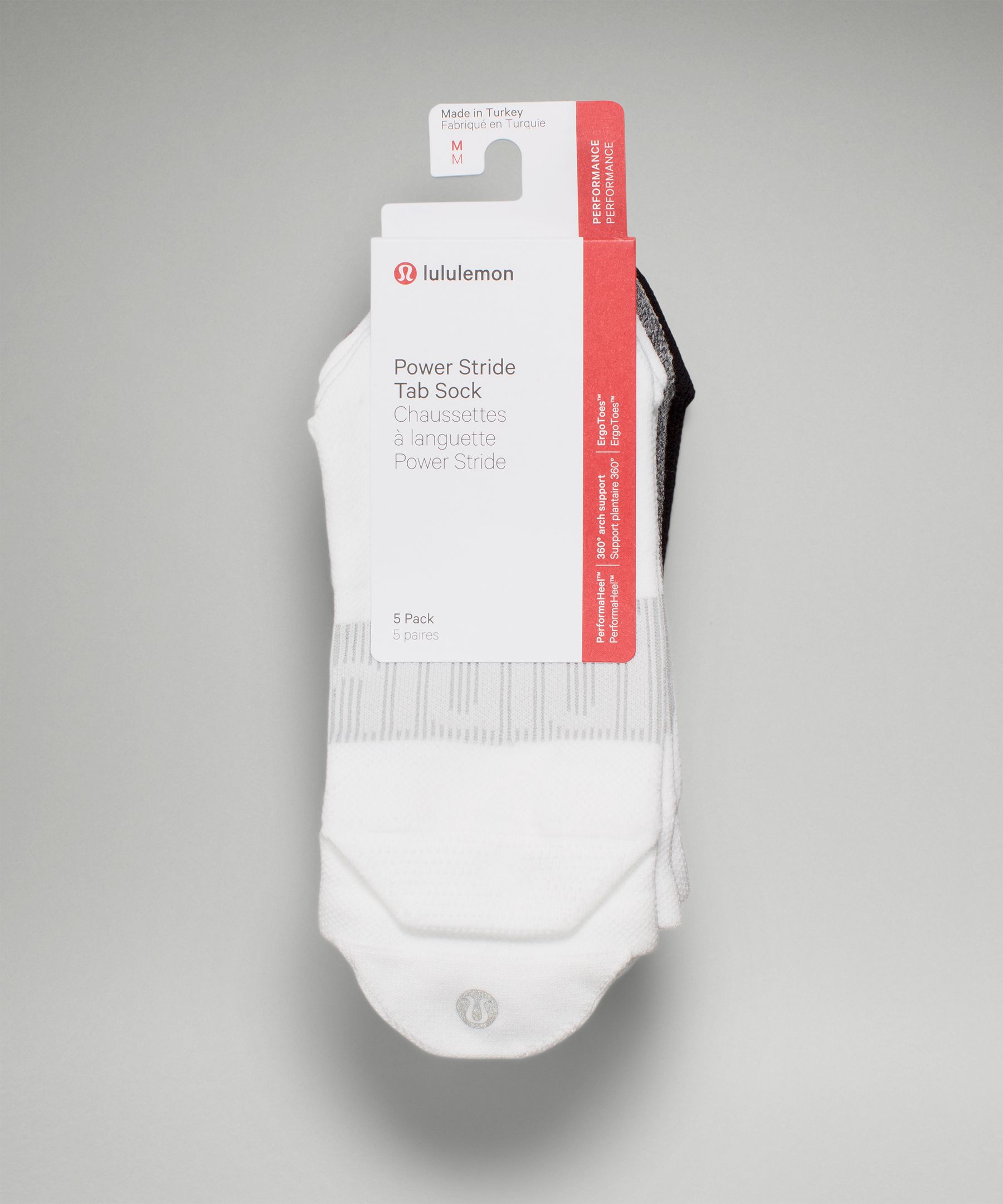 White Pack of five Power Stride trainer socks, lululemon