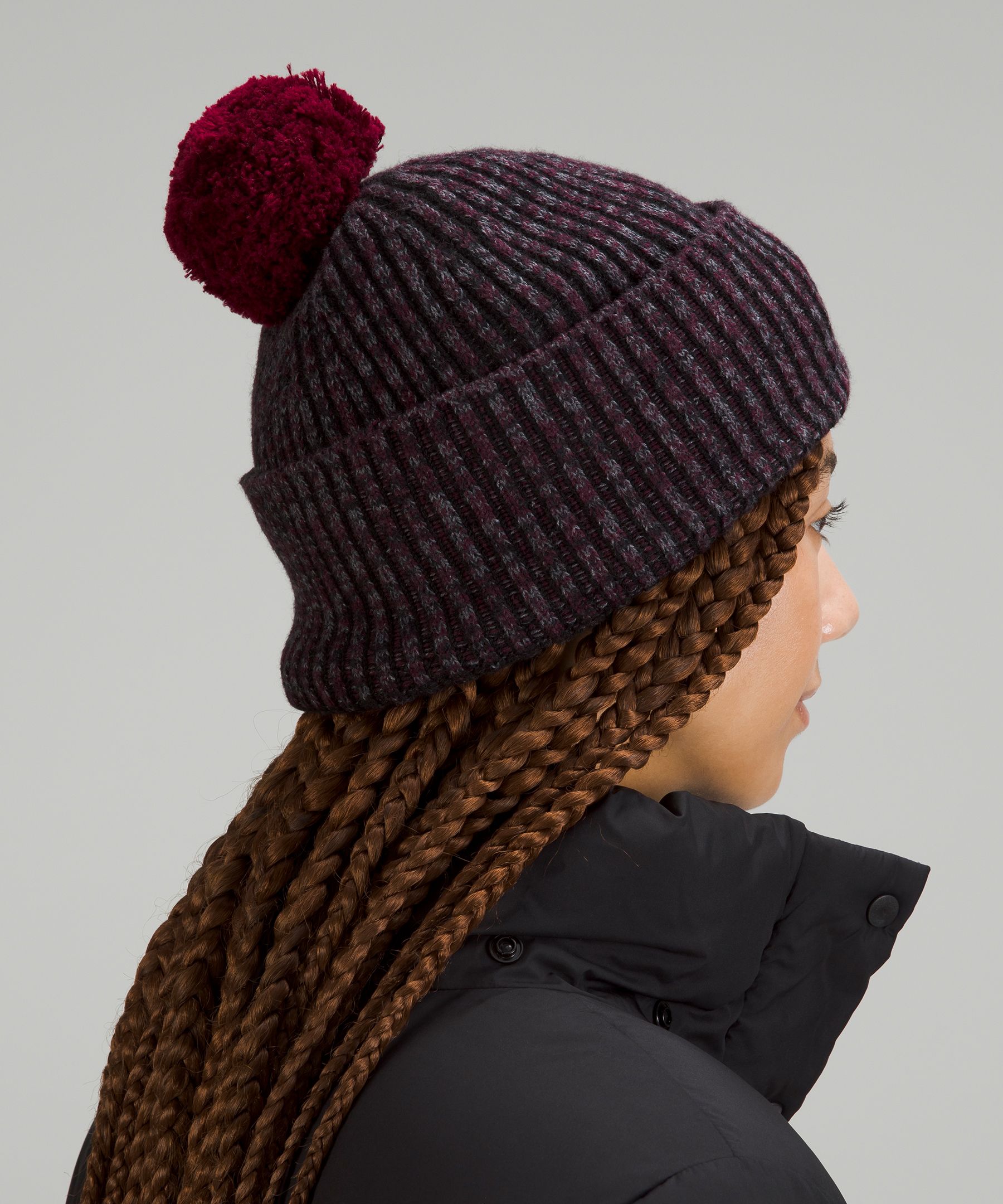 Women's Textured Fleece-Lined Knit Beanie, Women's Hats