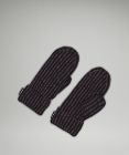 Women's Textured Fleece-Lined Knit Mittens