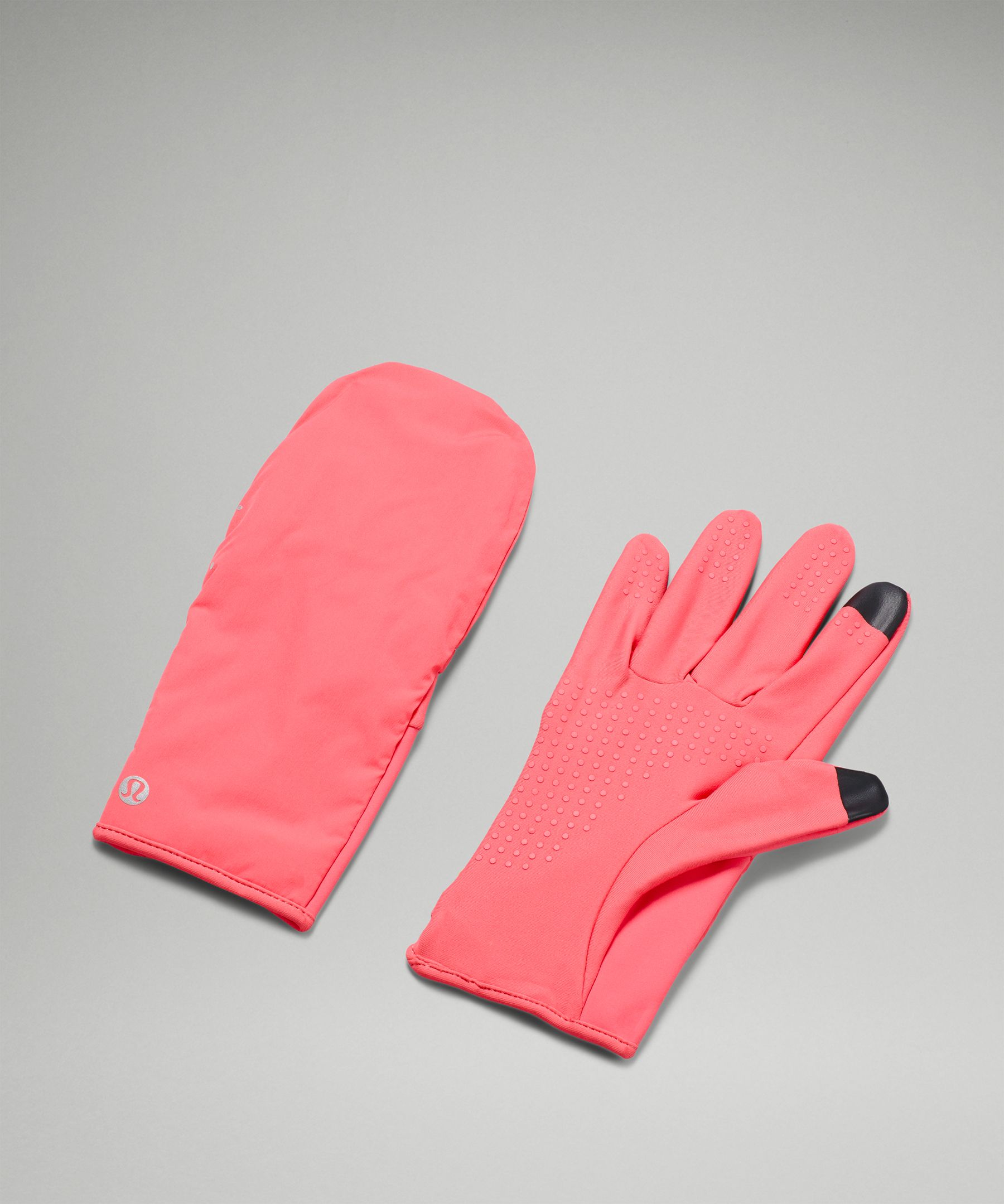 Lululemon Run For It All Hooded Gloves In Pale Raspberry