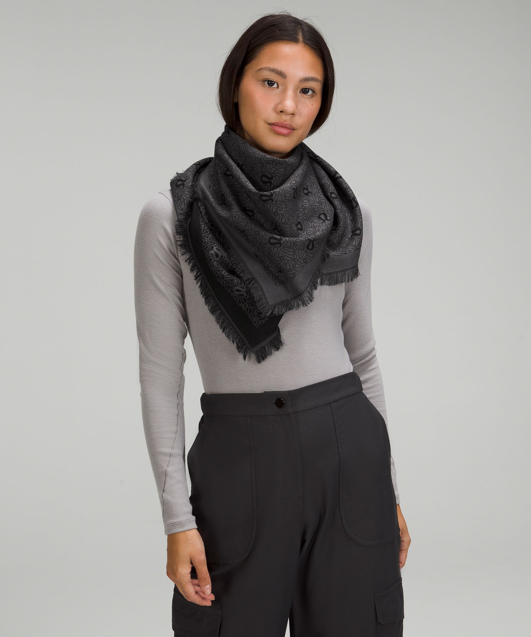 Lululemon Wool-Blend Square Scarf - Graphite Grey - lulu fanatics