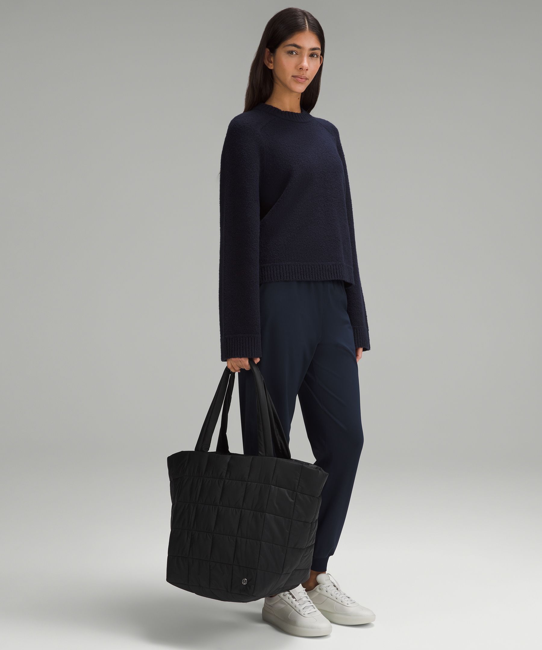 Black Quilted Grid tote bag, Lululemon