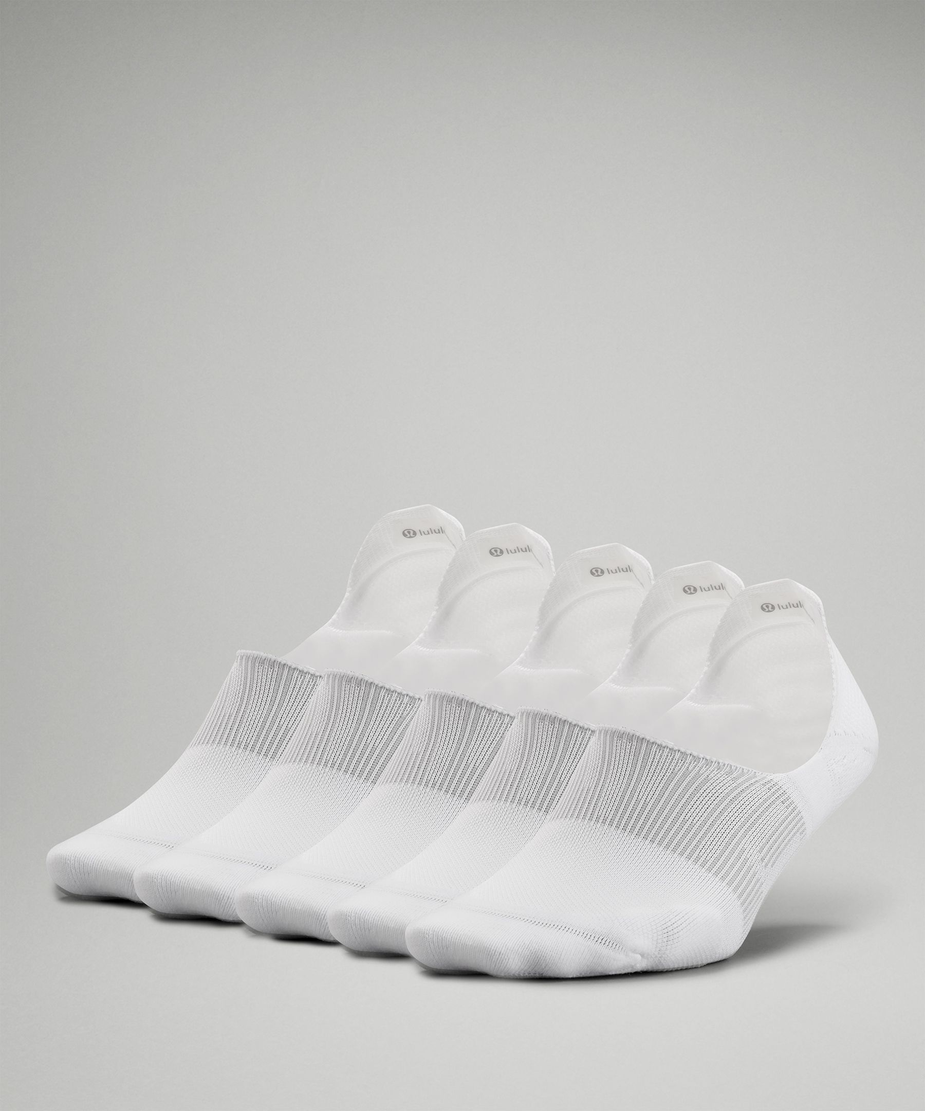 Women's Power Stride No-Show Socks with Active Grip 5 Pack - White