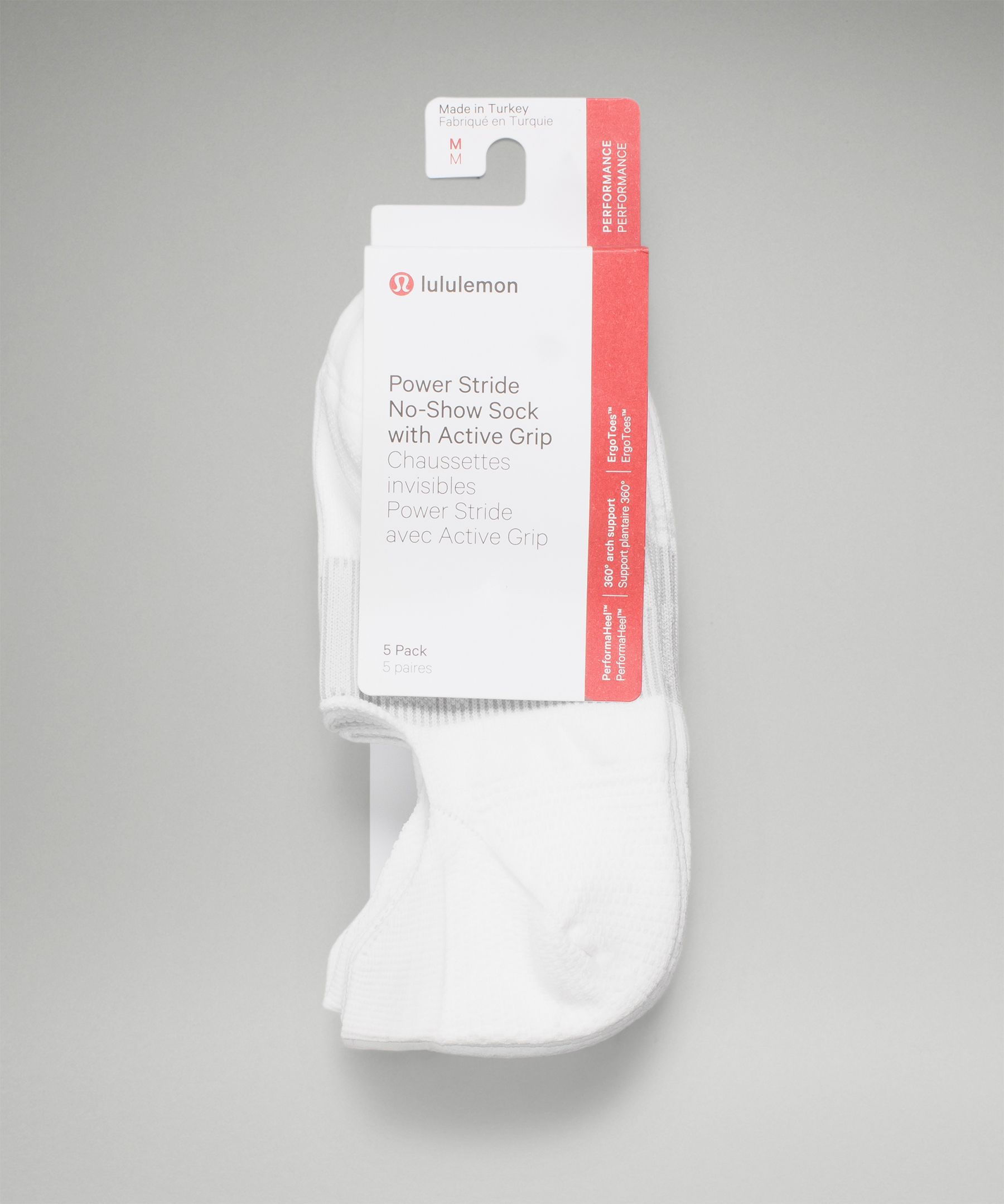 Shop Lululemon Power Stride No-show Socks With Active Grip 5 Pack