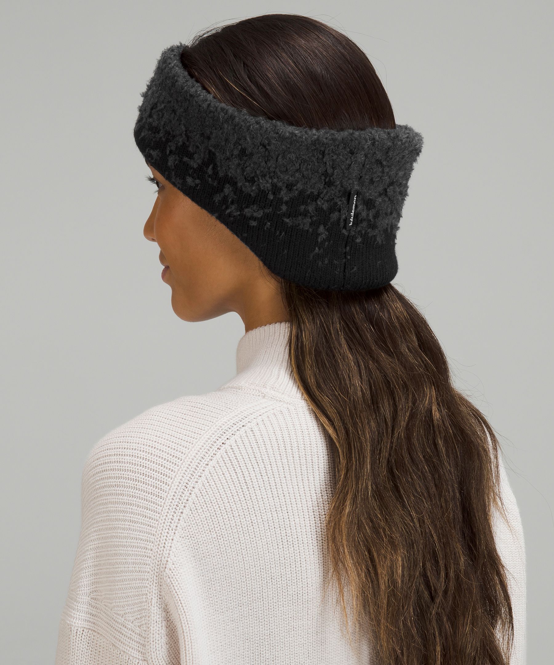 Lululemon Womens Textured Fleece-Lined Knit Ear Warmer - Cassis