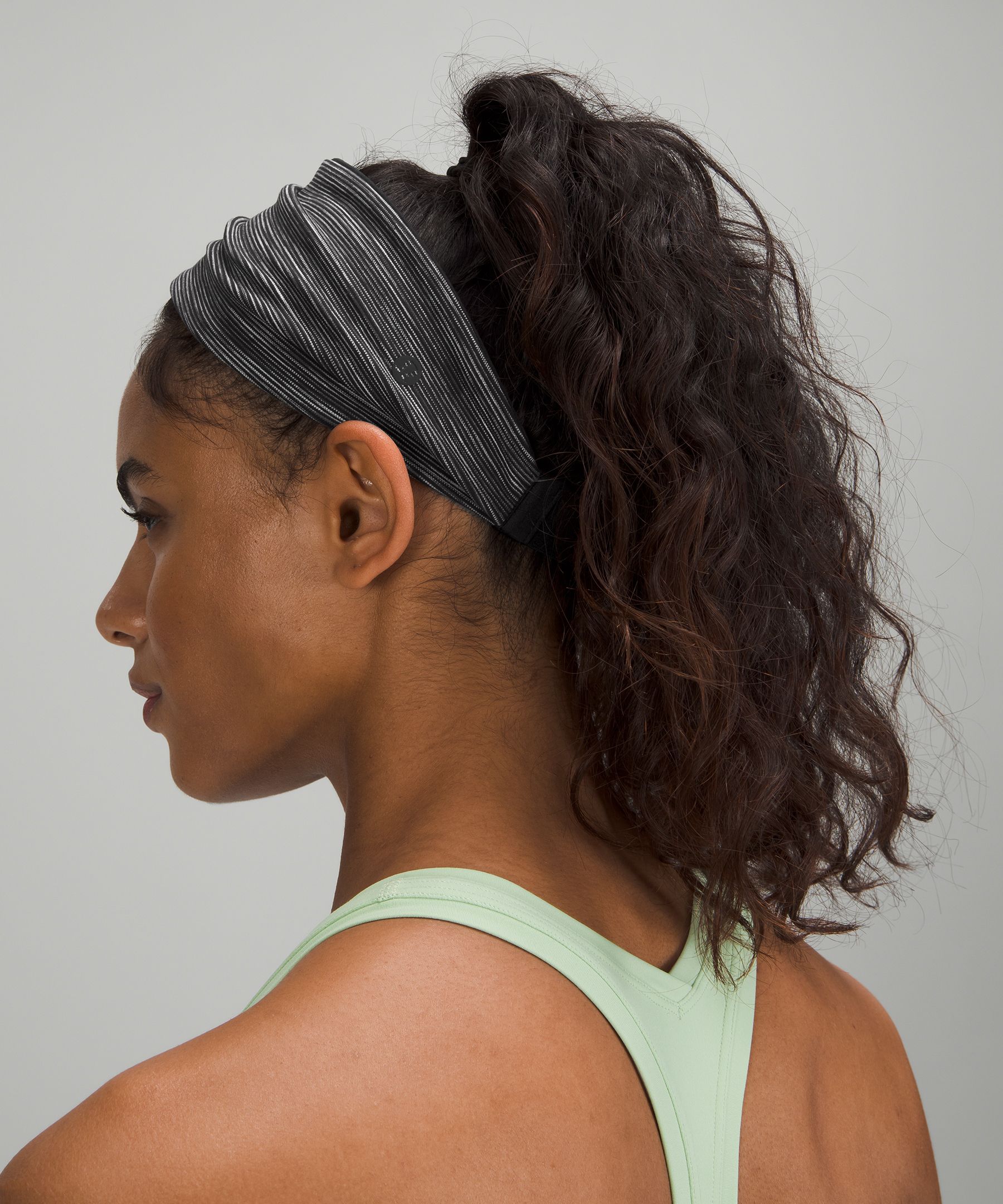 Lululemon Fringe Fighter Nulu Headband - Pastel Blue / White - lulu fanatics