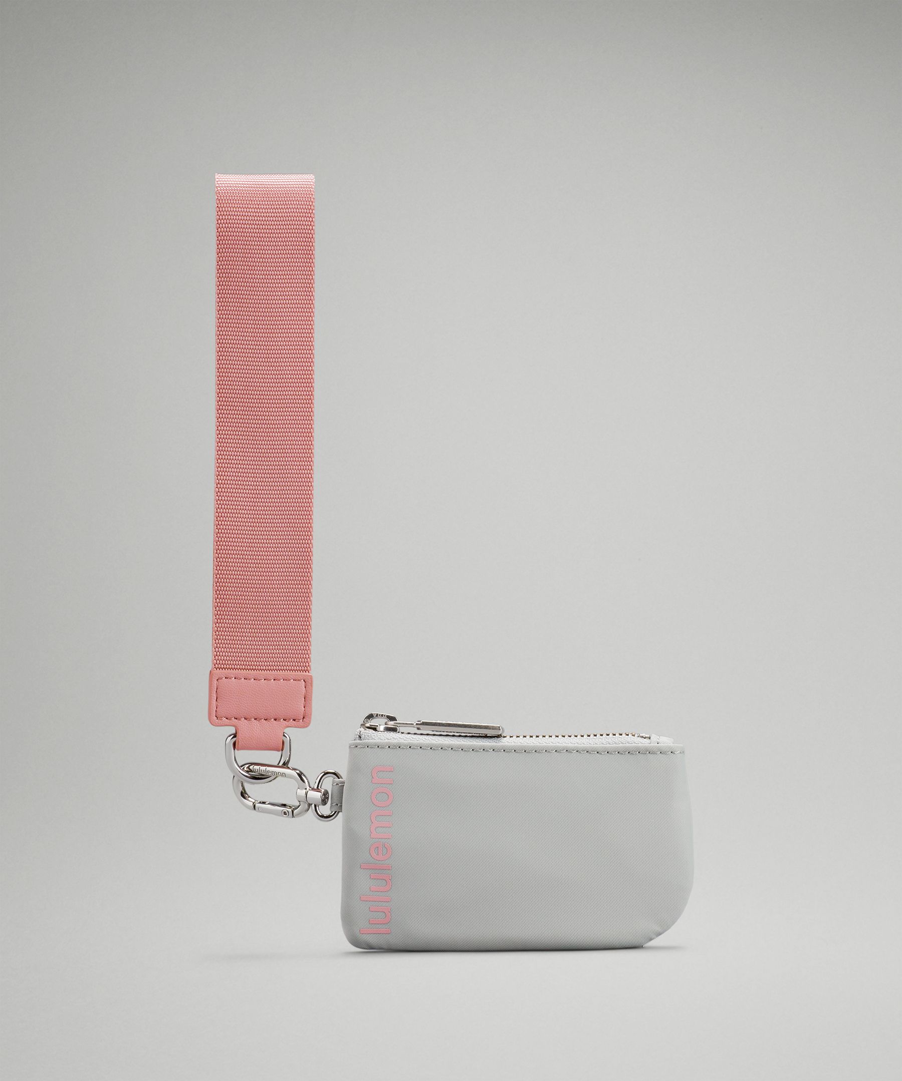 Lululemon Dual Pouch Wristlet In Seal Grey/pink Pastel