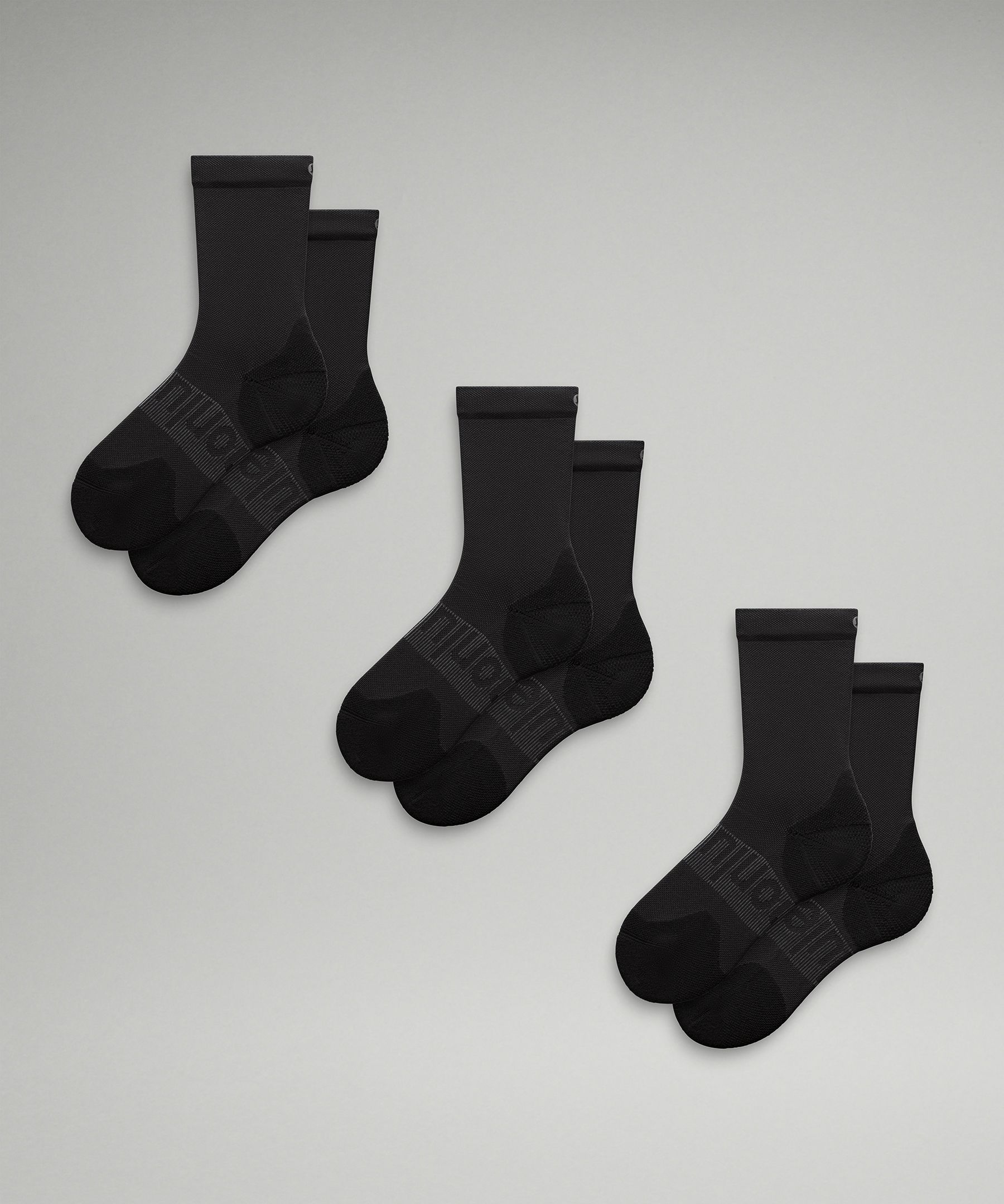 Women's Power Stride Crew Socks 3 Pack - Black,Neutral