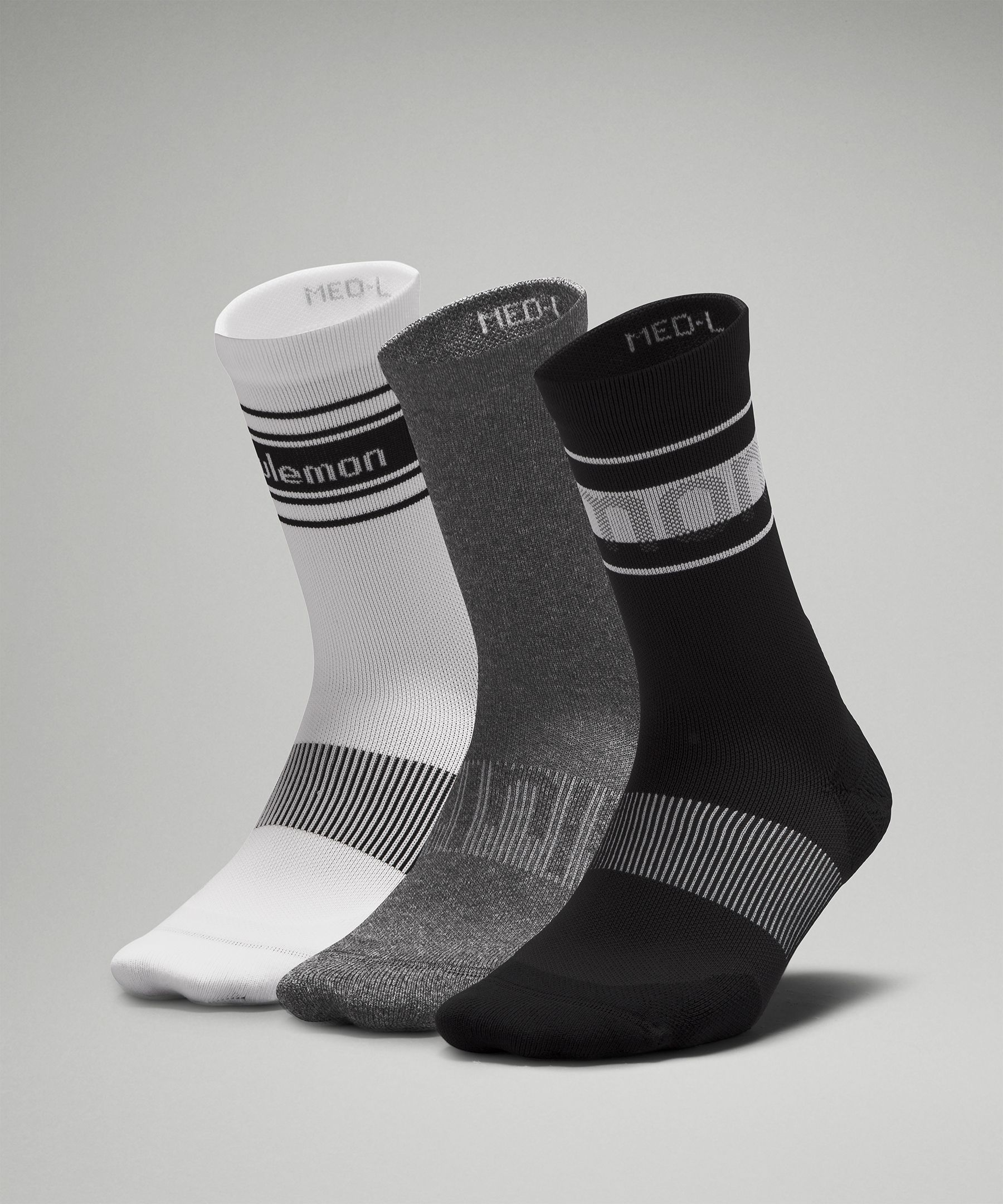 lululemon athletica Power Stride Crew Socks Stripe 3 Pack - Color