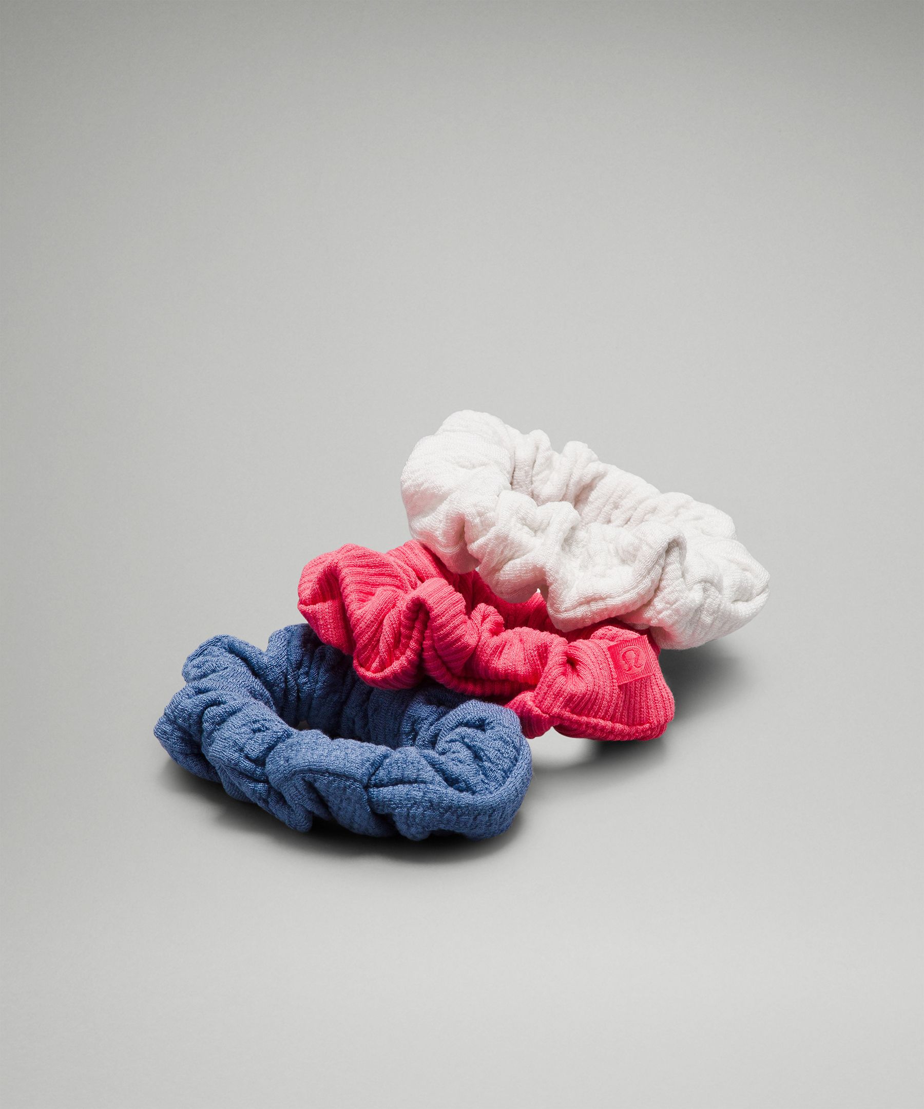 Shop Lululemon Uplifting Scrunchies Textured 3 Pack