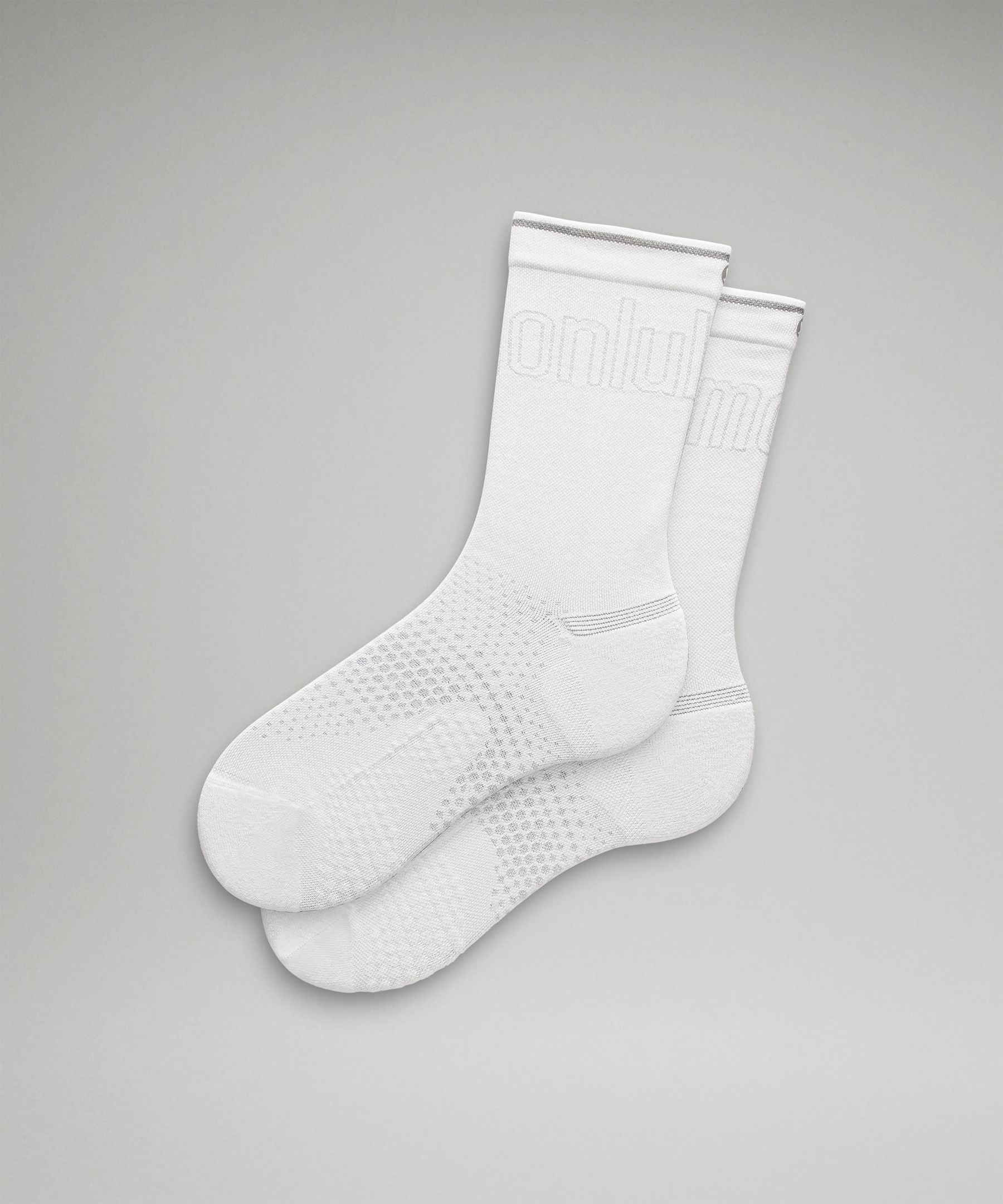 Women's MacroPillow Crew Running Socks Medium Cushioning - White,Neutral