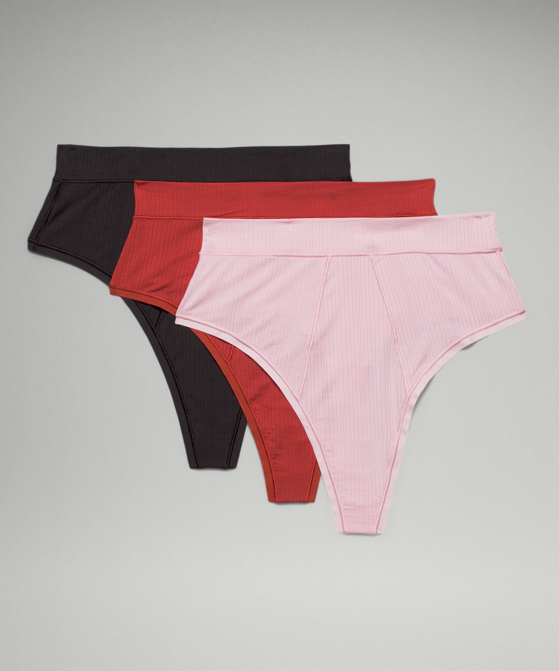 UnderEase Ribbed High-Waist Thong Underwear