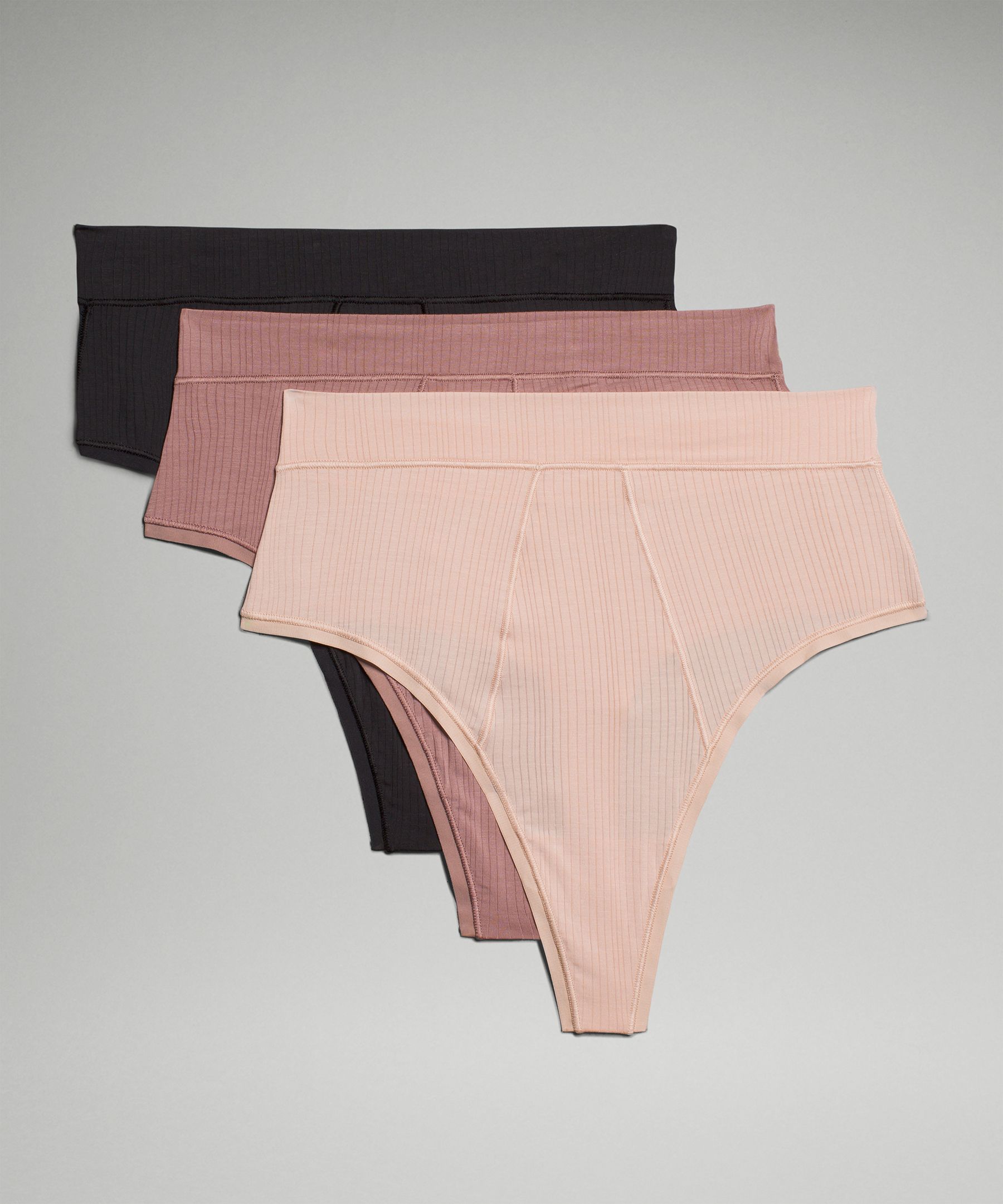 Lululemon Underease Mid-rise Thong Underwear 3 Pack In Heritage