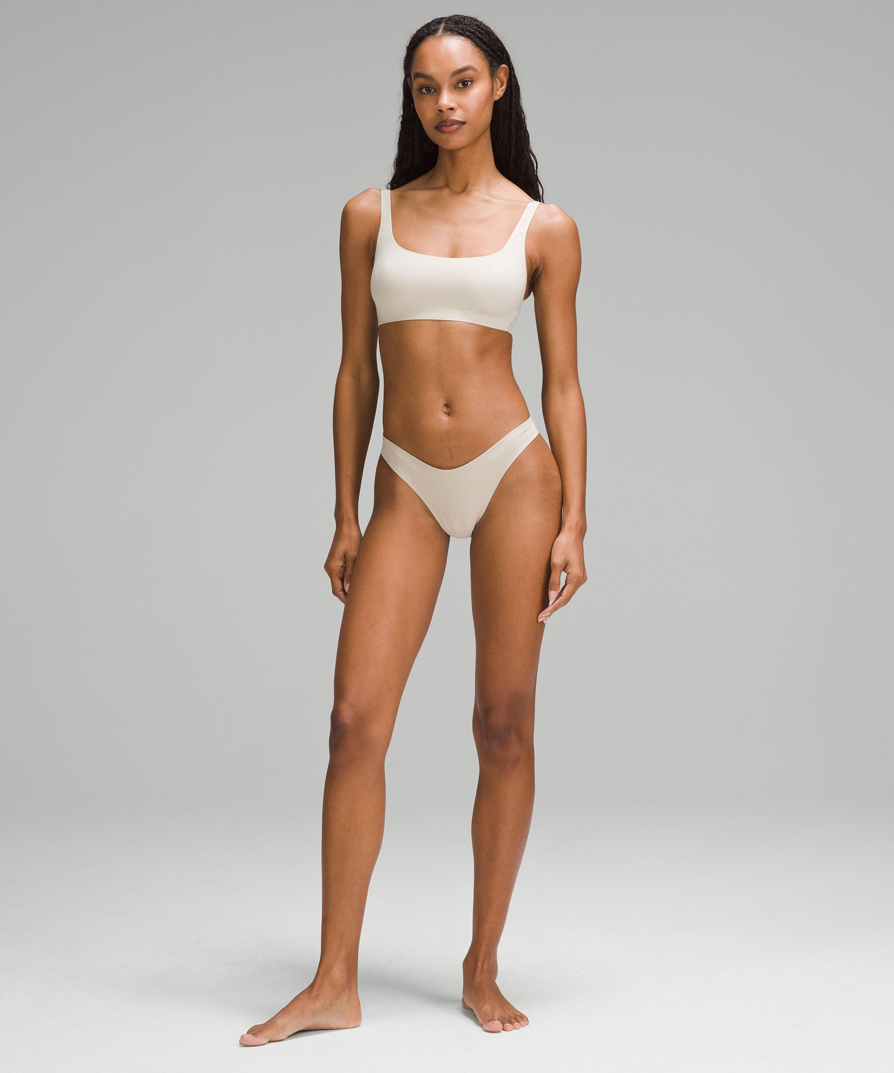 Shop Lululemon Wundermost Ultra-soft Nulu Dipped-waist Thong Underwear