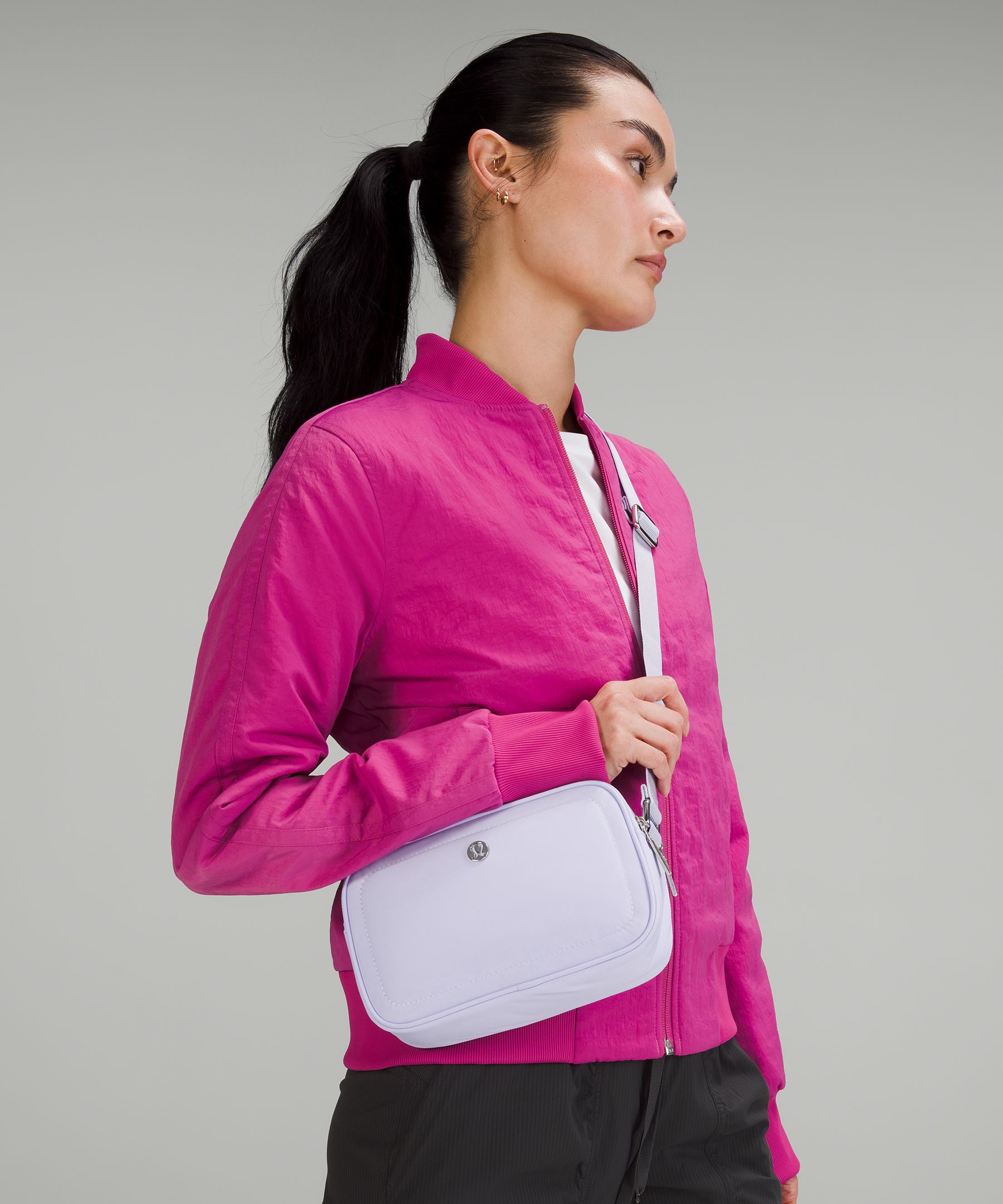 pink crossbody camera bag