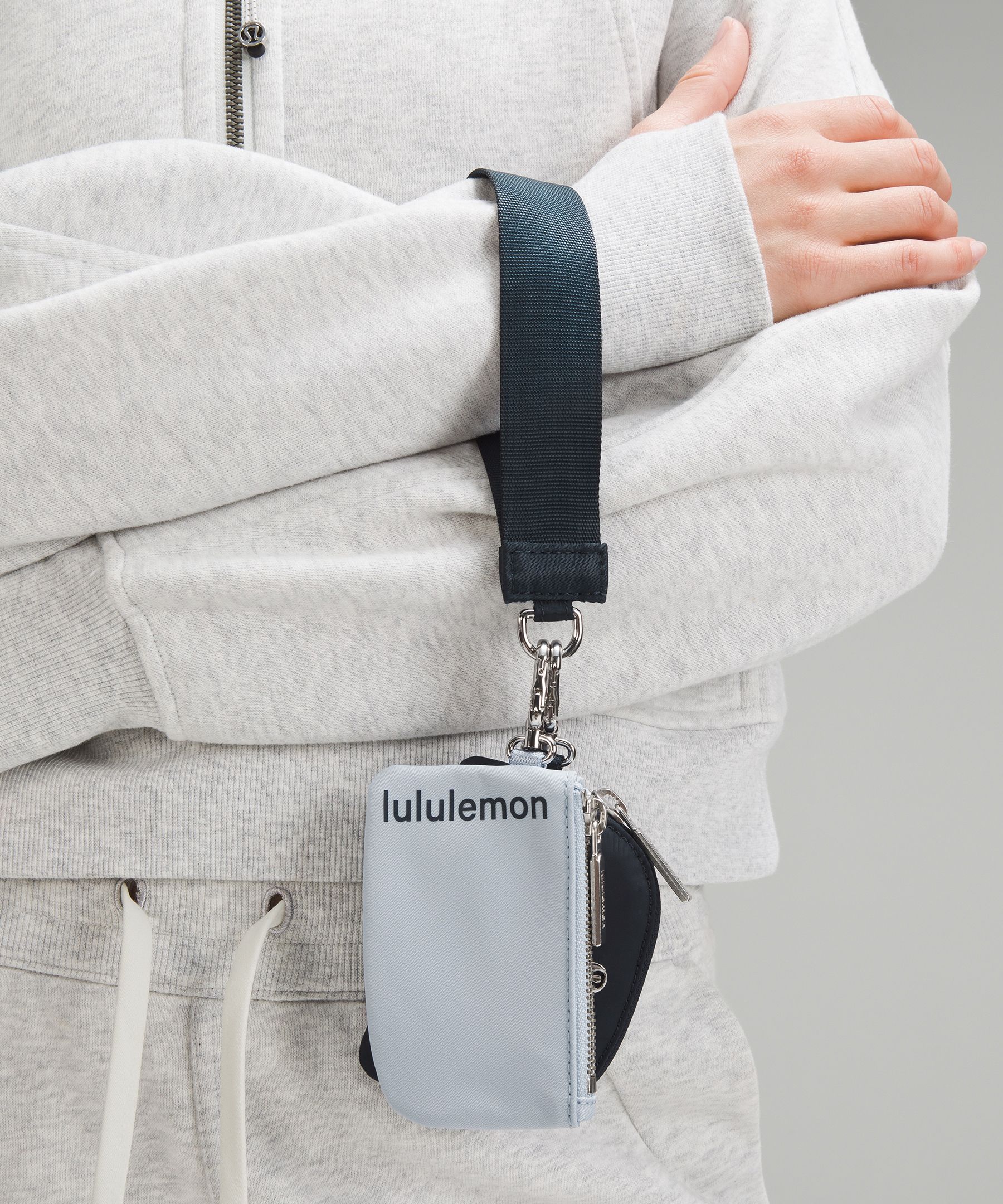 Lululemon Dual Pouch Wristlet In Seal Grey/pink Pastel | ModeSens