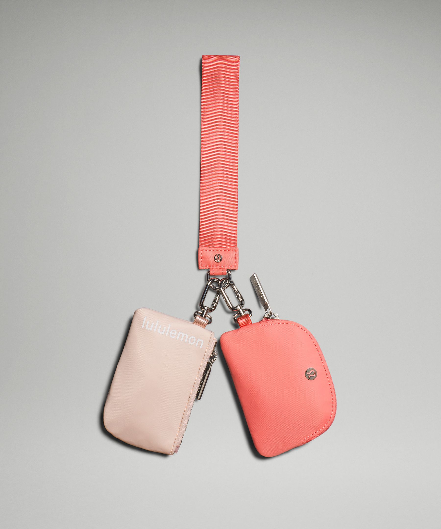 Lululemon Dual Pouch Wristlet Pink Pastel & 🦭 Seal Grey