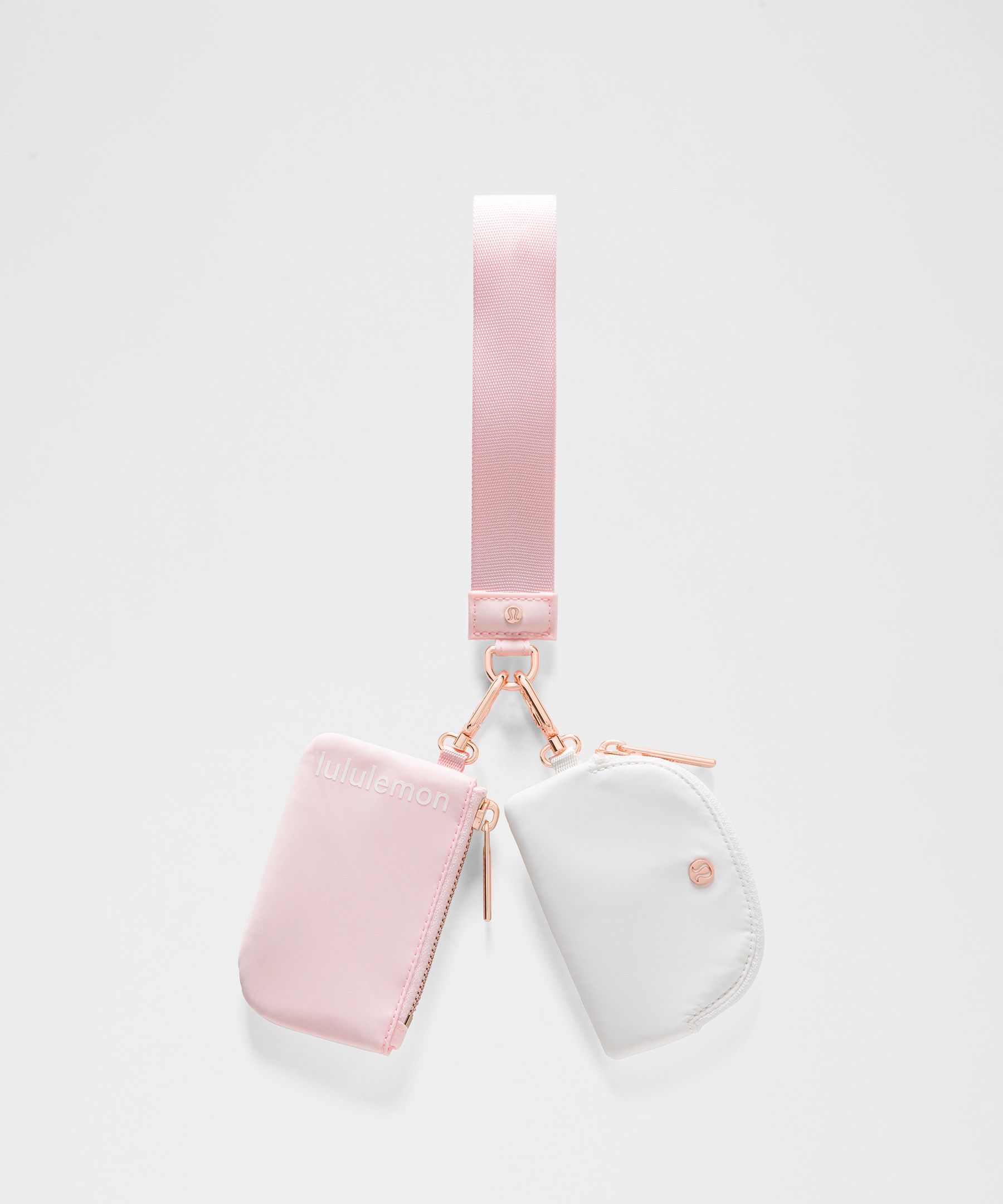 lululemon – Dual Pouch Wristlet Bag – Color Pink/White/Gold