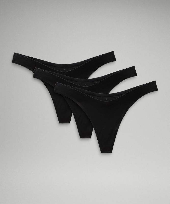 Wundermost Ultra-Soft Nulu Dipped-Waist Thong Underwear *3 Pack