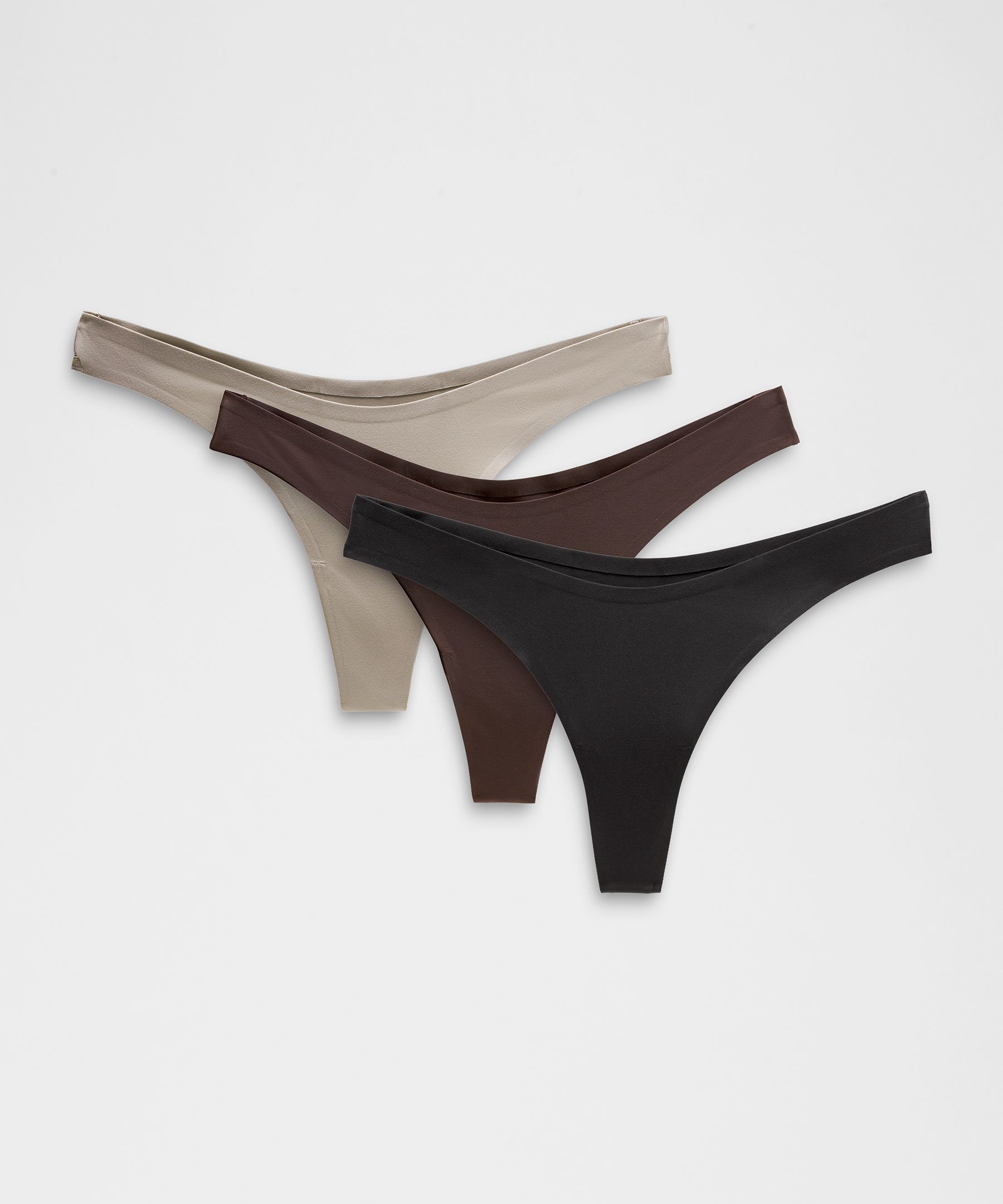 3-Pack Women's Embroidered Thong Underwear - Adjustable Waist G-String Panties